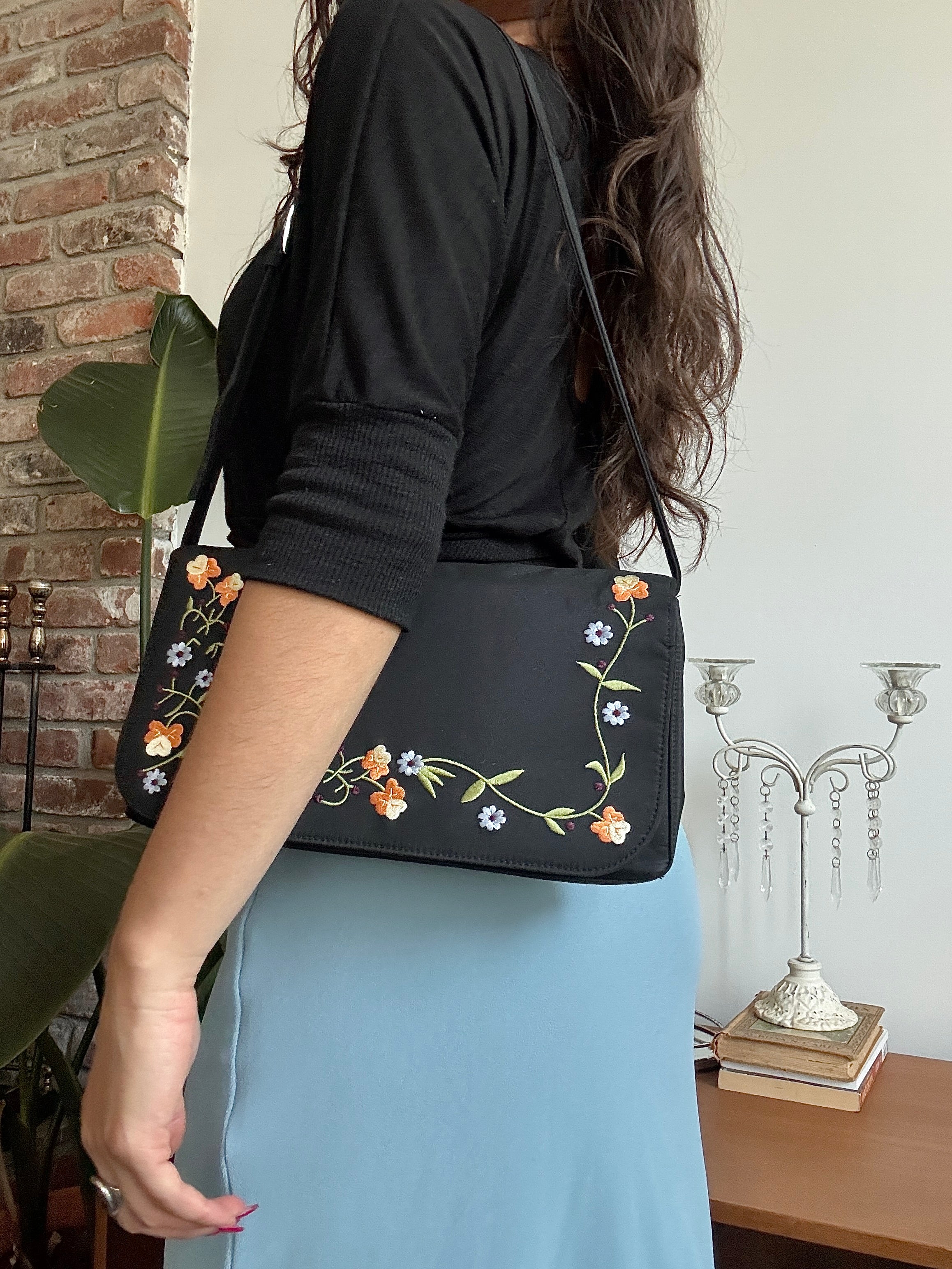 Vintage Y2K Secret Garden Embroidered Bag