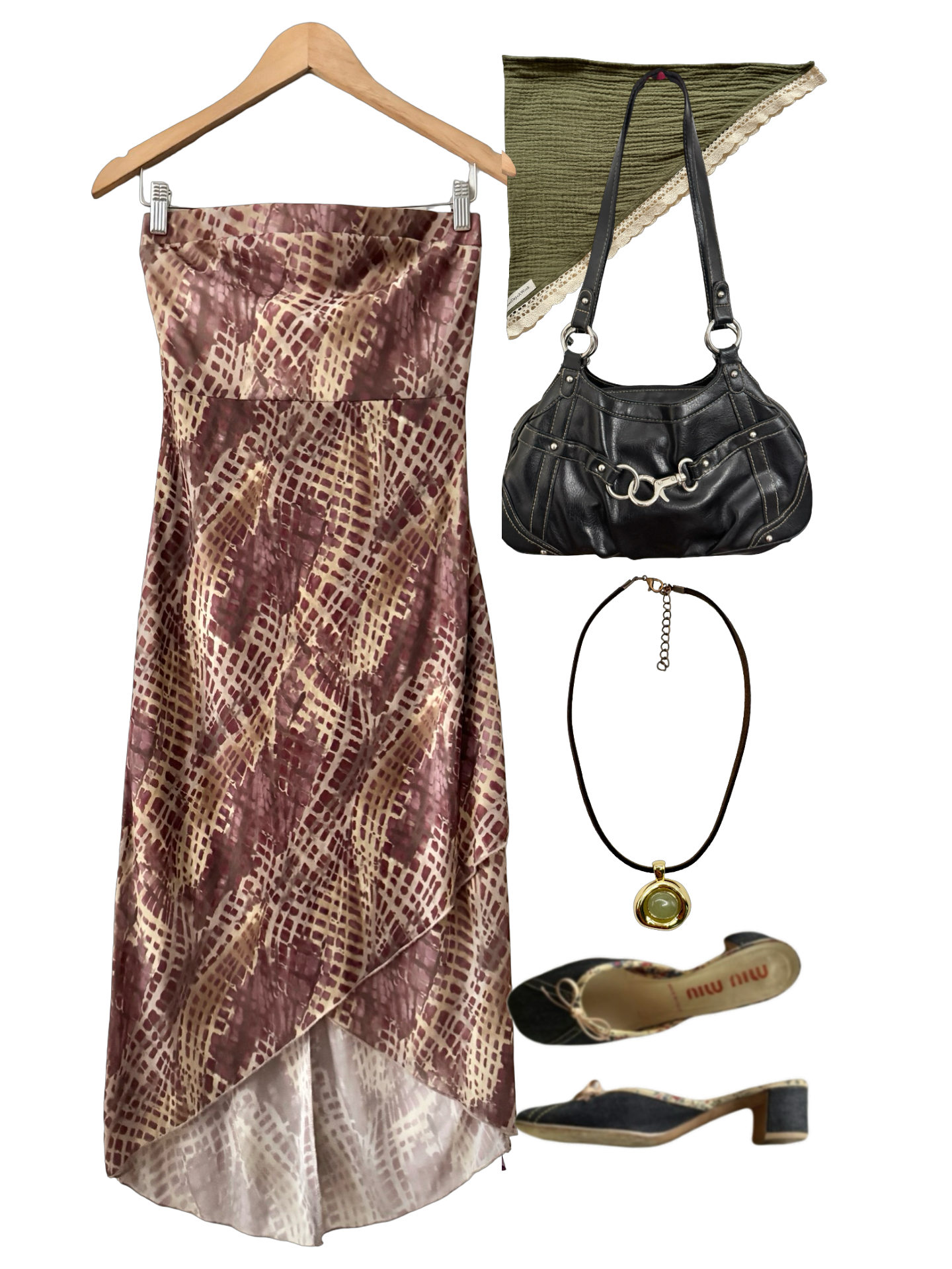 Vintage 90s Pink Mocha Martini Strapless Dress (S)
