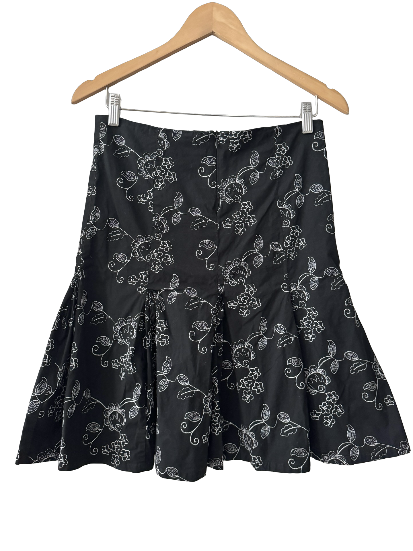 Vintage 90s Silver Vine Flared Midi Skirt (Small/Medium)