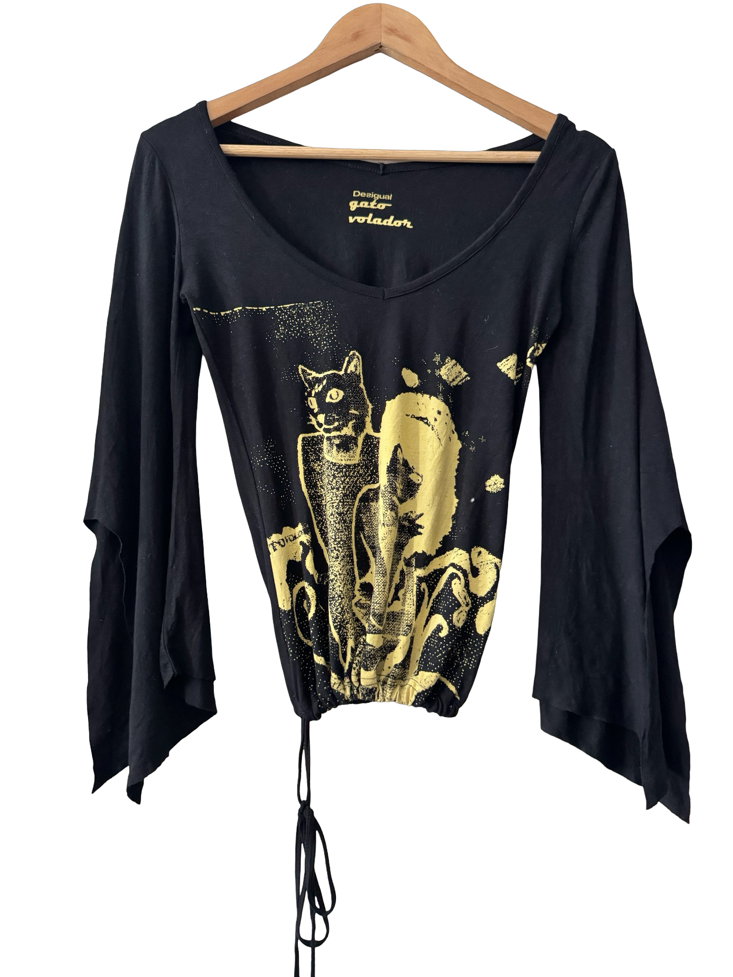 Vintage Y2K Desigual Flying Cat Top (M)