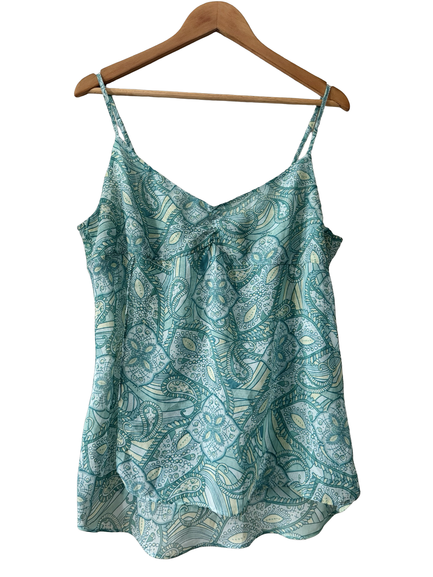Vintage Y2K Aquamarine Paisley Cami (XL)
