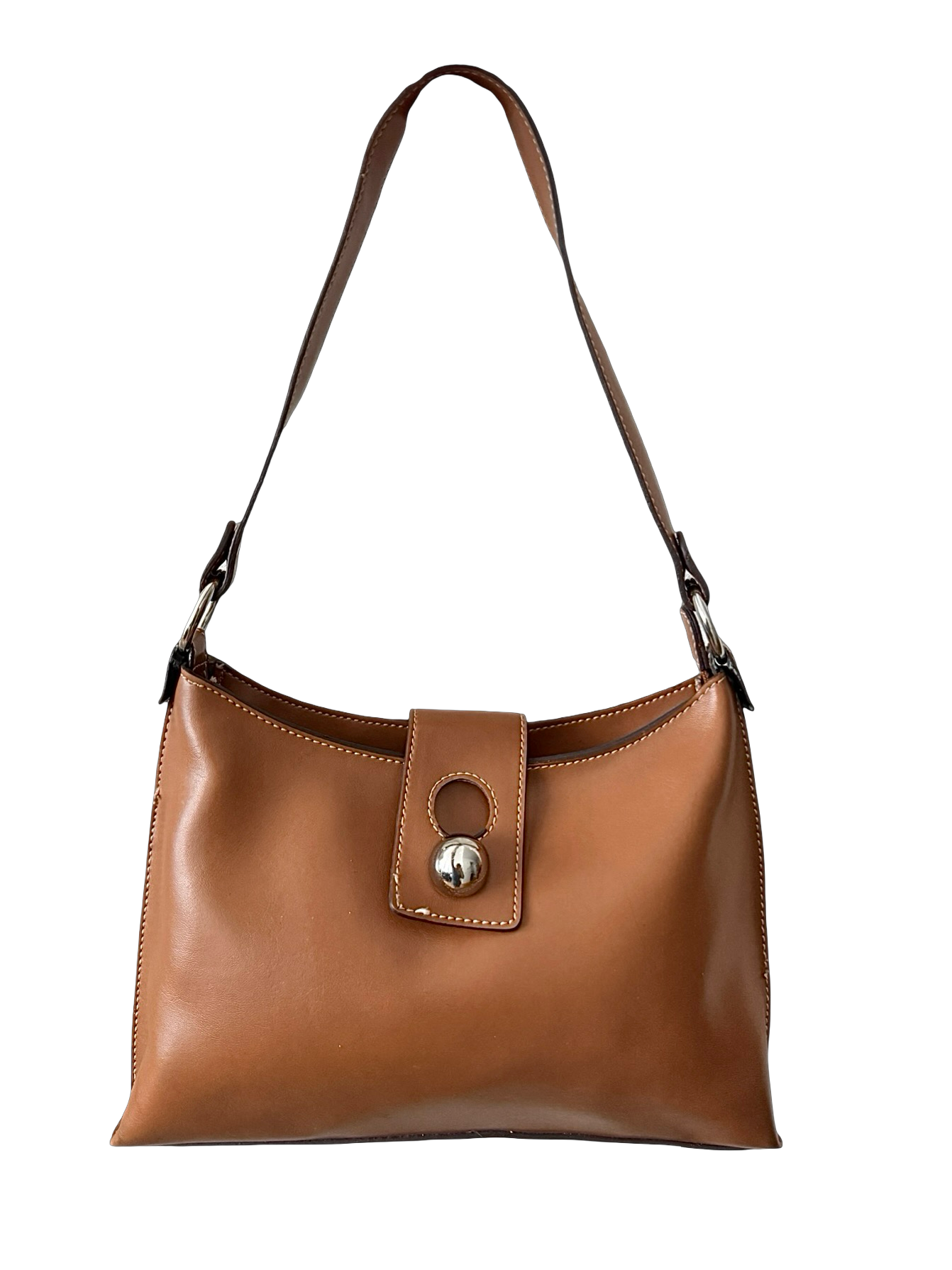 Vintage Y2K Caramel Minimalist Shoulder Bag