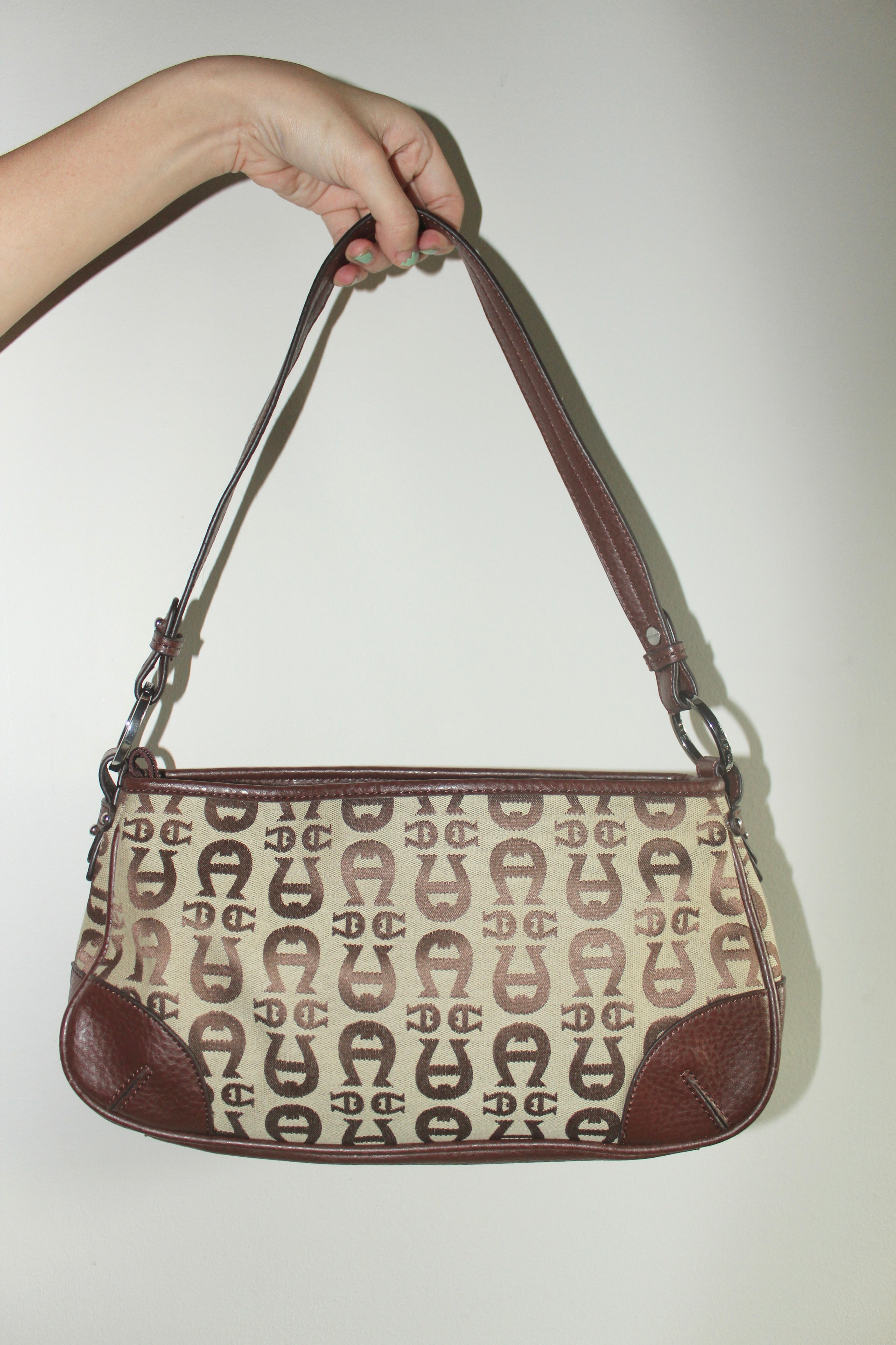 Vintage Quaint Monogrammed Shoulder Purse