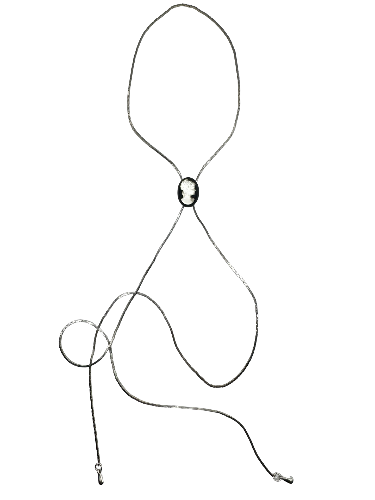 Vintage 90s Cameo Bolo Lariat Necklace