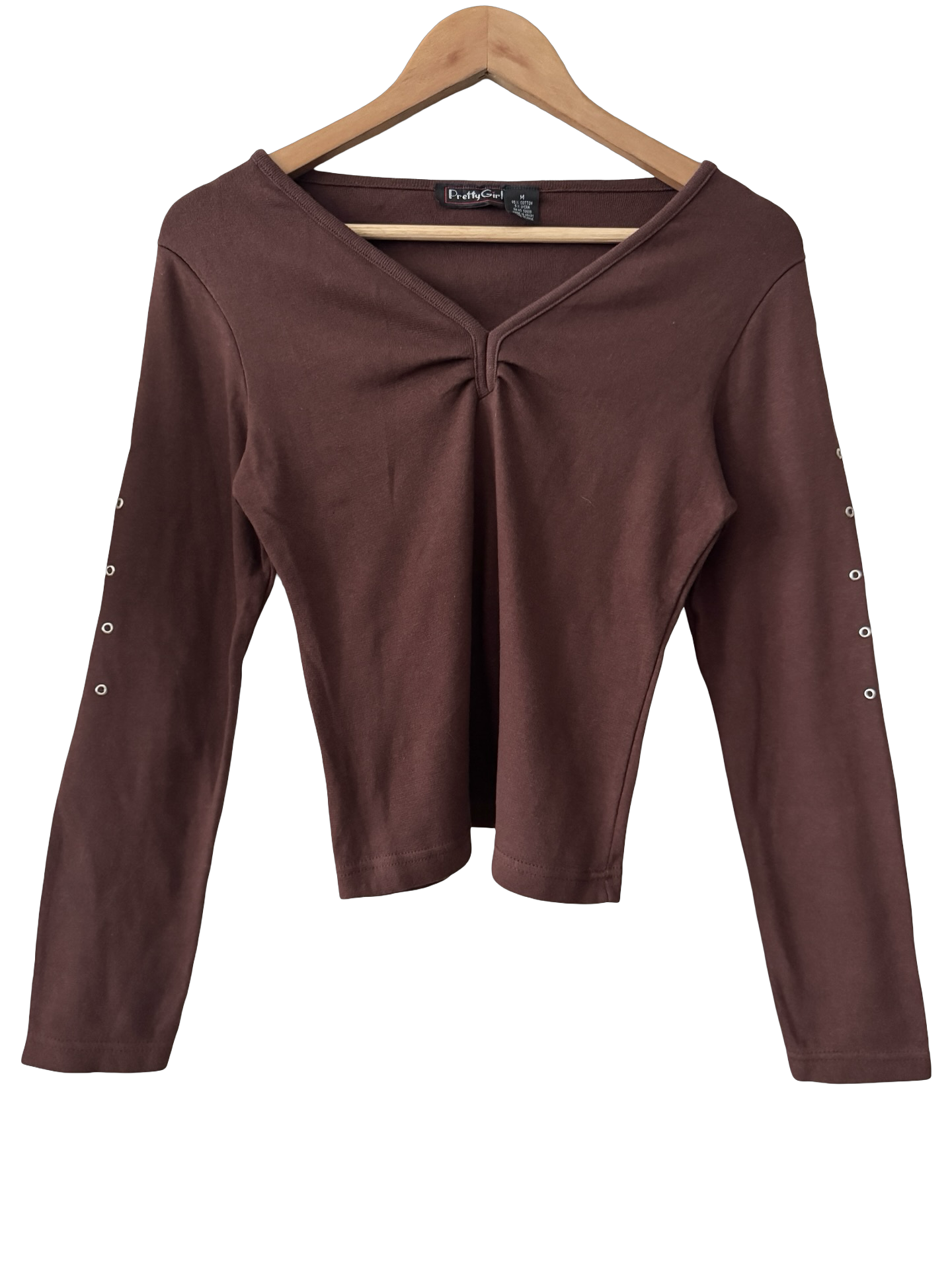 Vintage Y2K Downtown Grommet Knit Top (M)