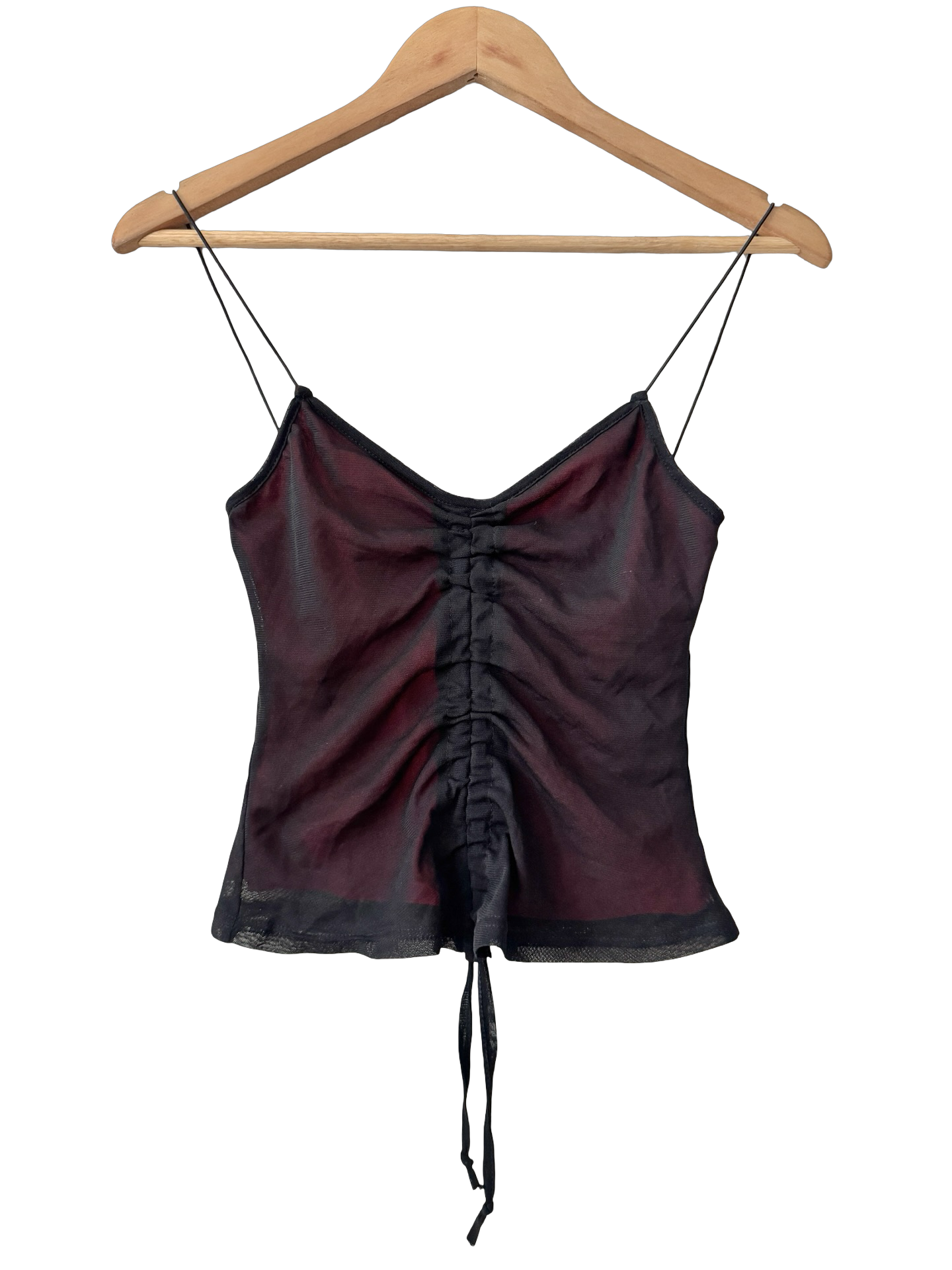 Vintage 2000s Bordeaux Mesh Cami (XS/S)