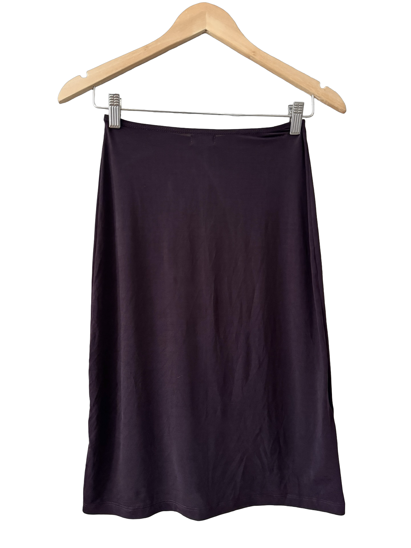 Vintage Y2K French Eggplant Ruffle Midi Skirt (XS)