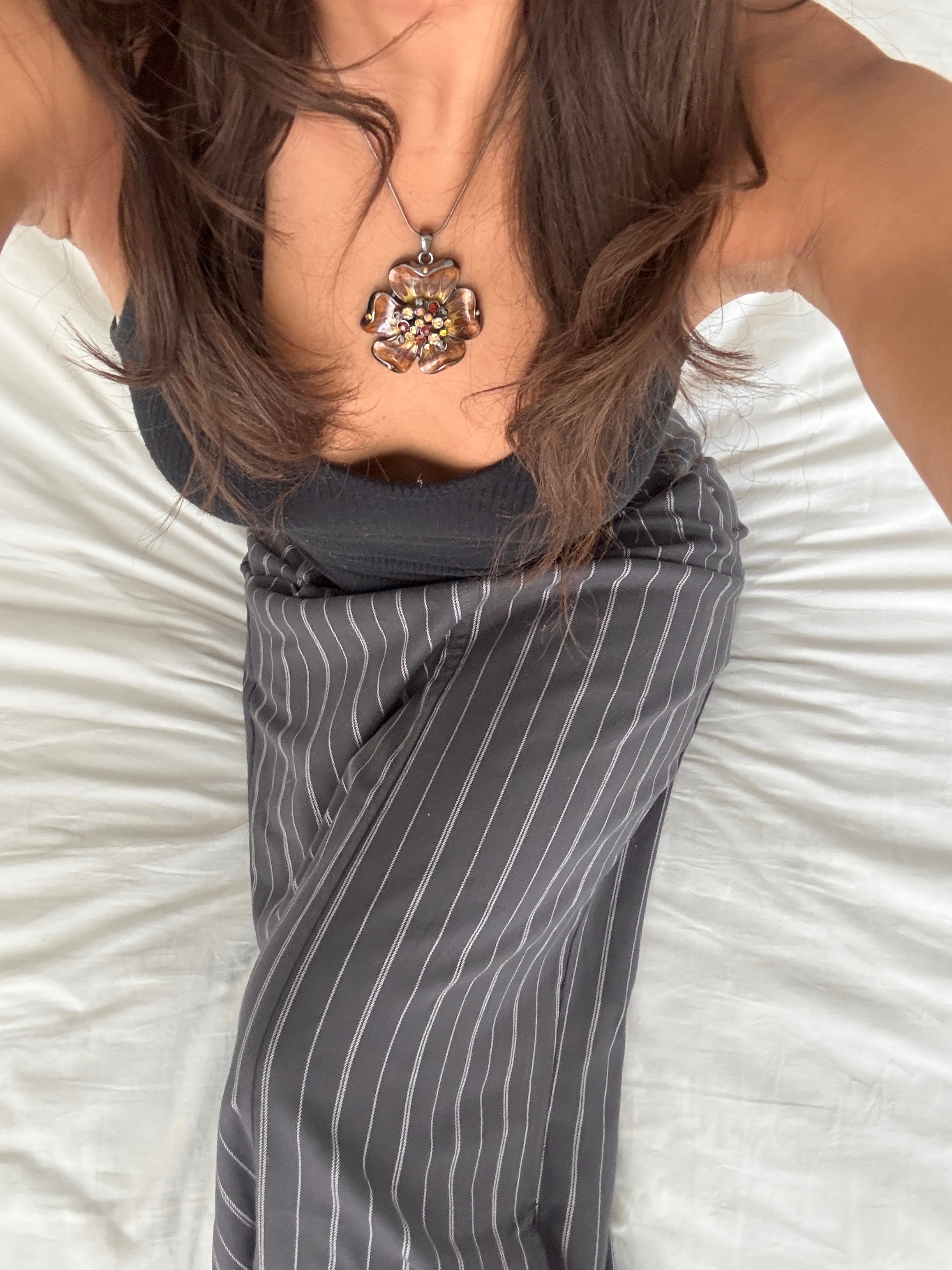 Vintage Cinnamon Bloom Pendant Necklace