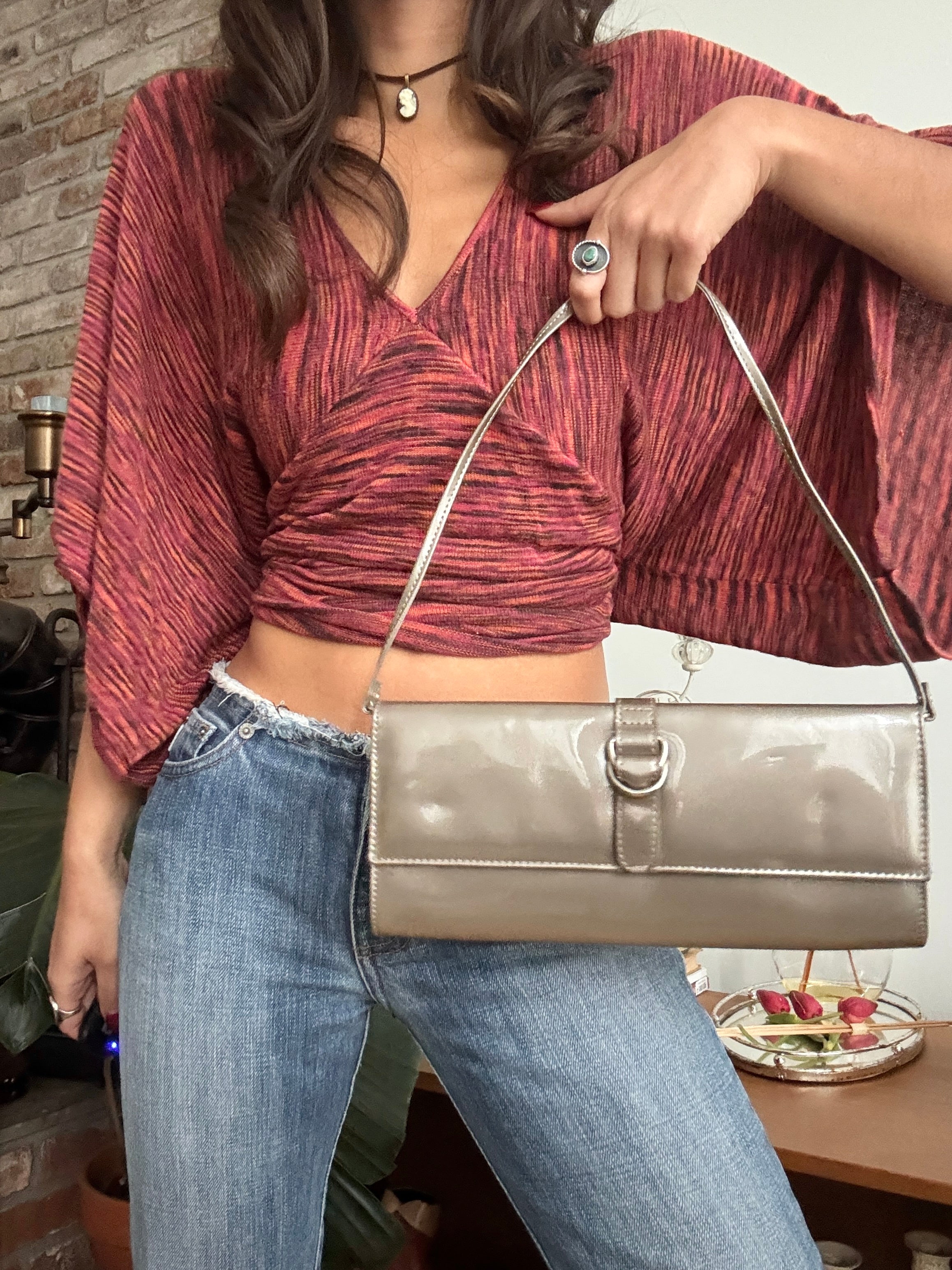 Vintage Y2K Cappuccino Patent Baguette
