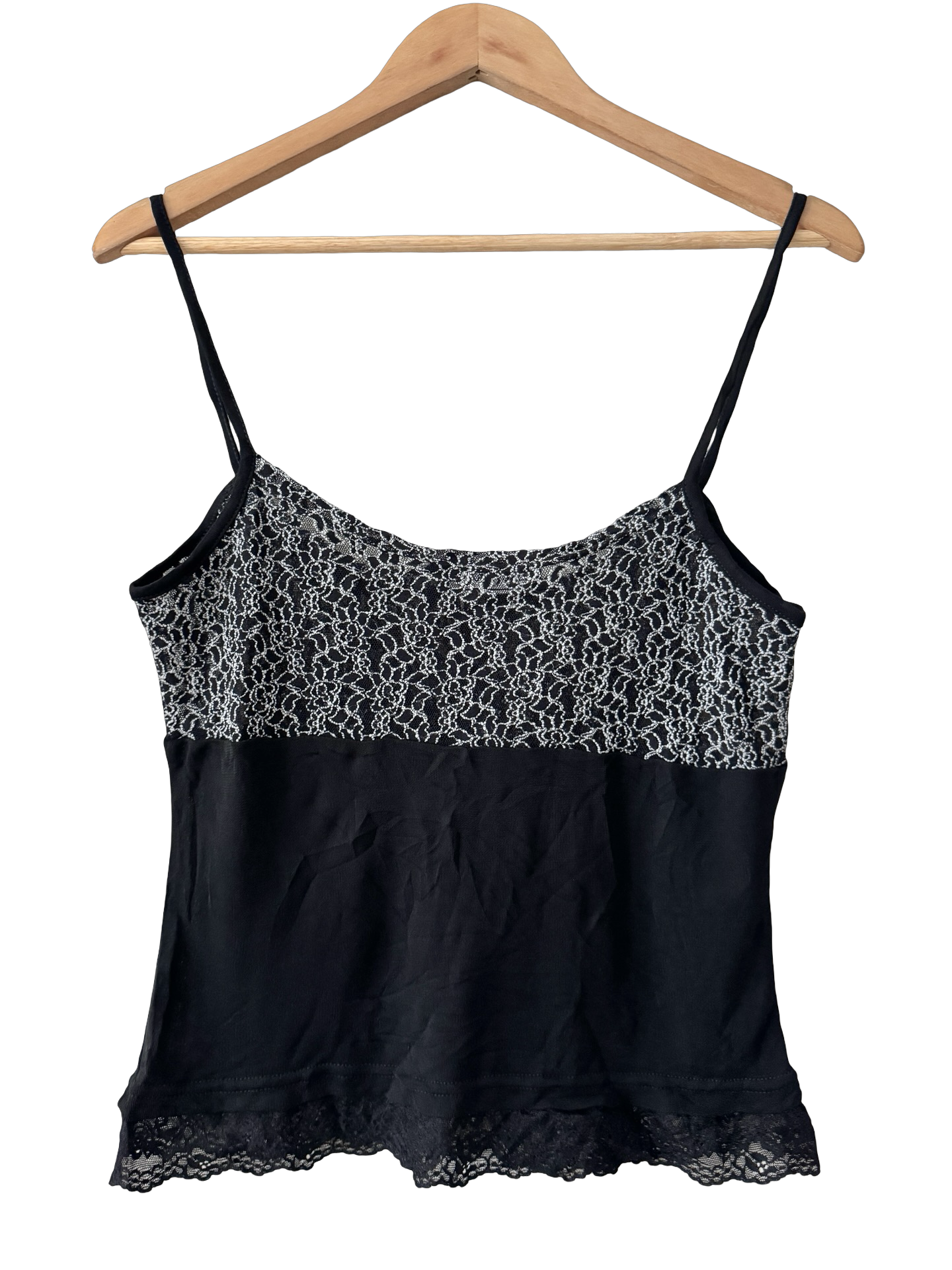 Vintage Y2K Parisian Silver Lace Cami (M/L)