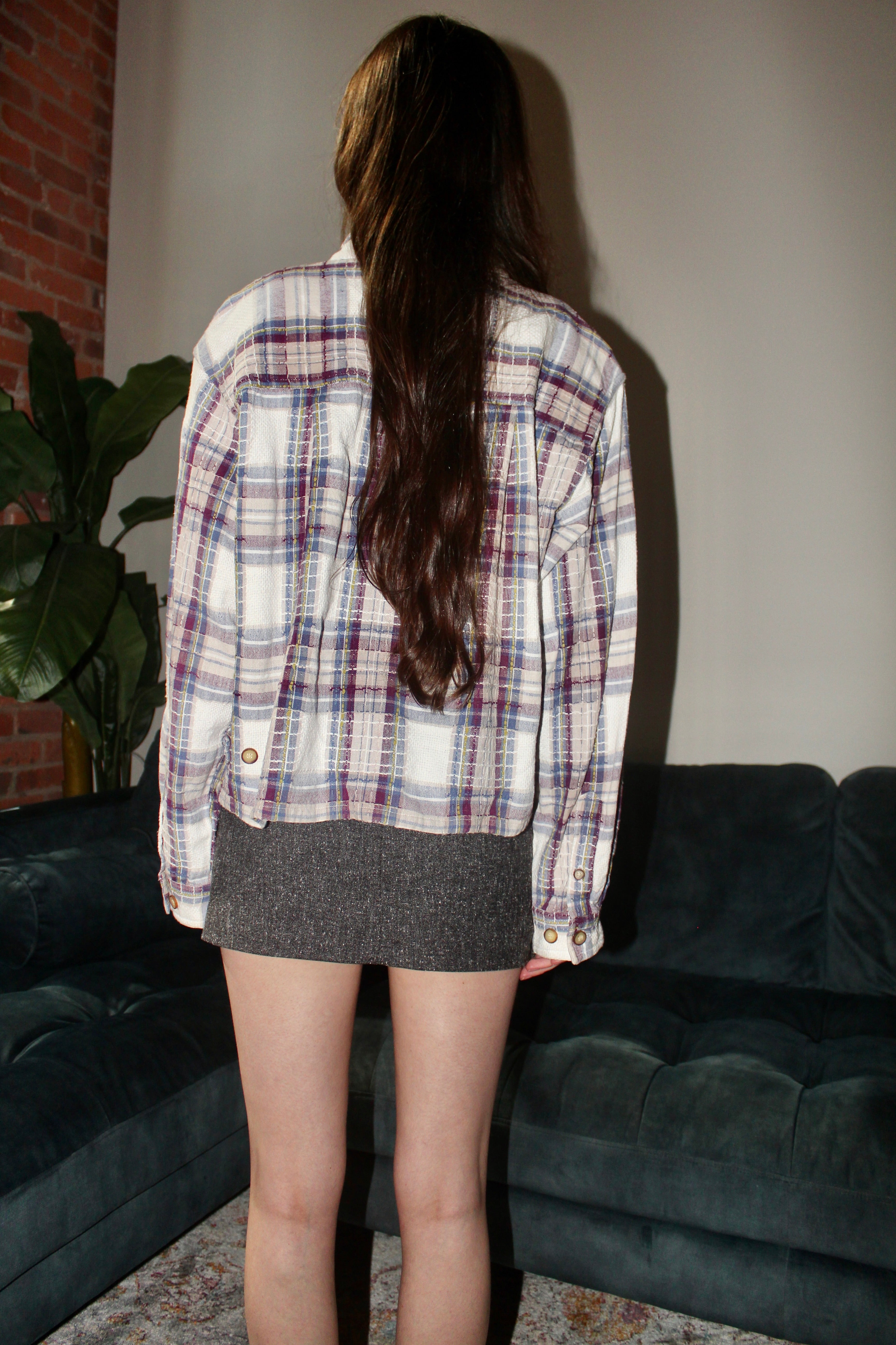 Vintage 90s Checkered Button Up (M/L)