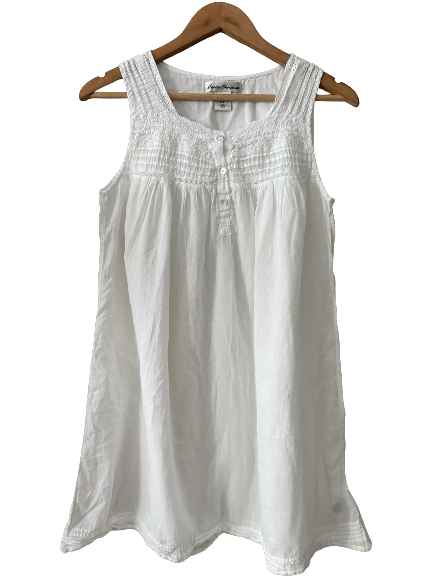 Vintage Y2K Angel Girl Pintuck Babydoll Mini Dress (S)