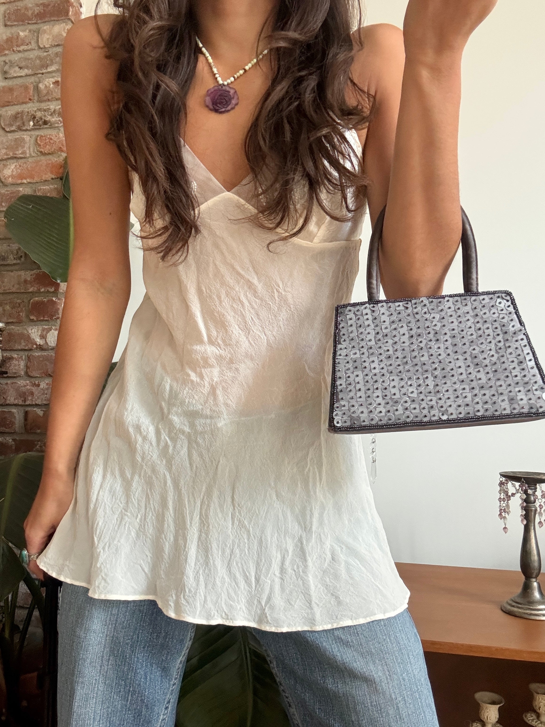 Vintage 90s Silver Screen Mini Purse