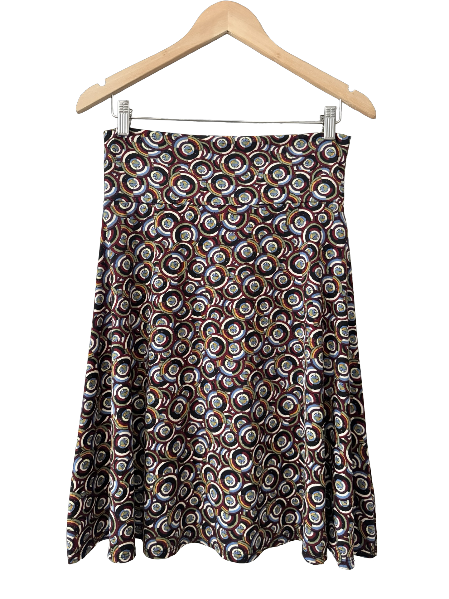 Vintage Y2K Retro Orbit Print Midi Skirt (S)