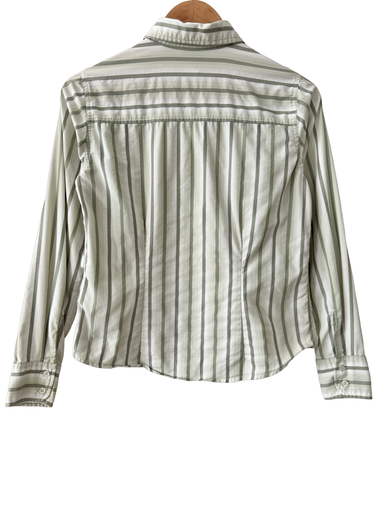 Vintage 90s Sage Stripe Button-Up (S/M)