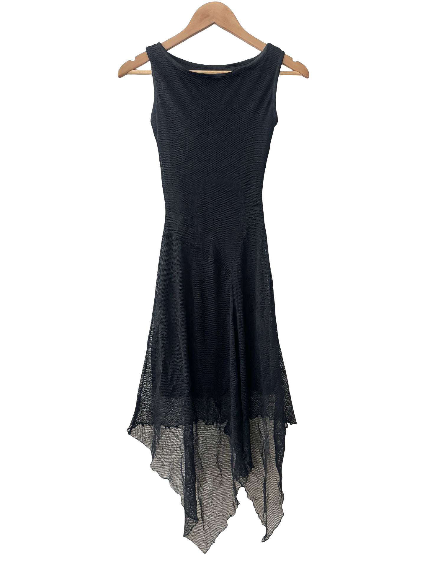 Vintage Y2K Black Swan Mesh Asymmetrical Dress (XS/S)