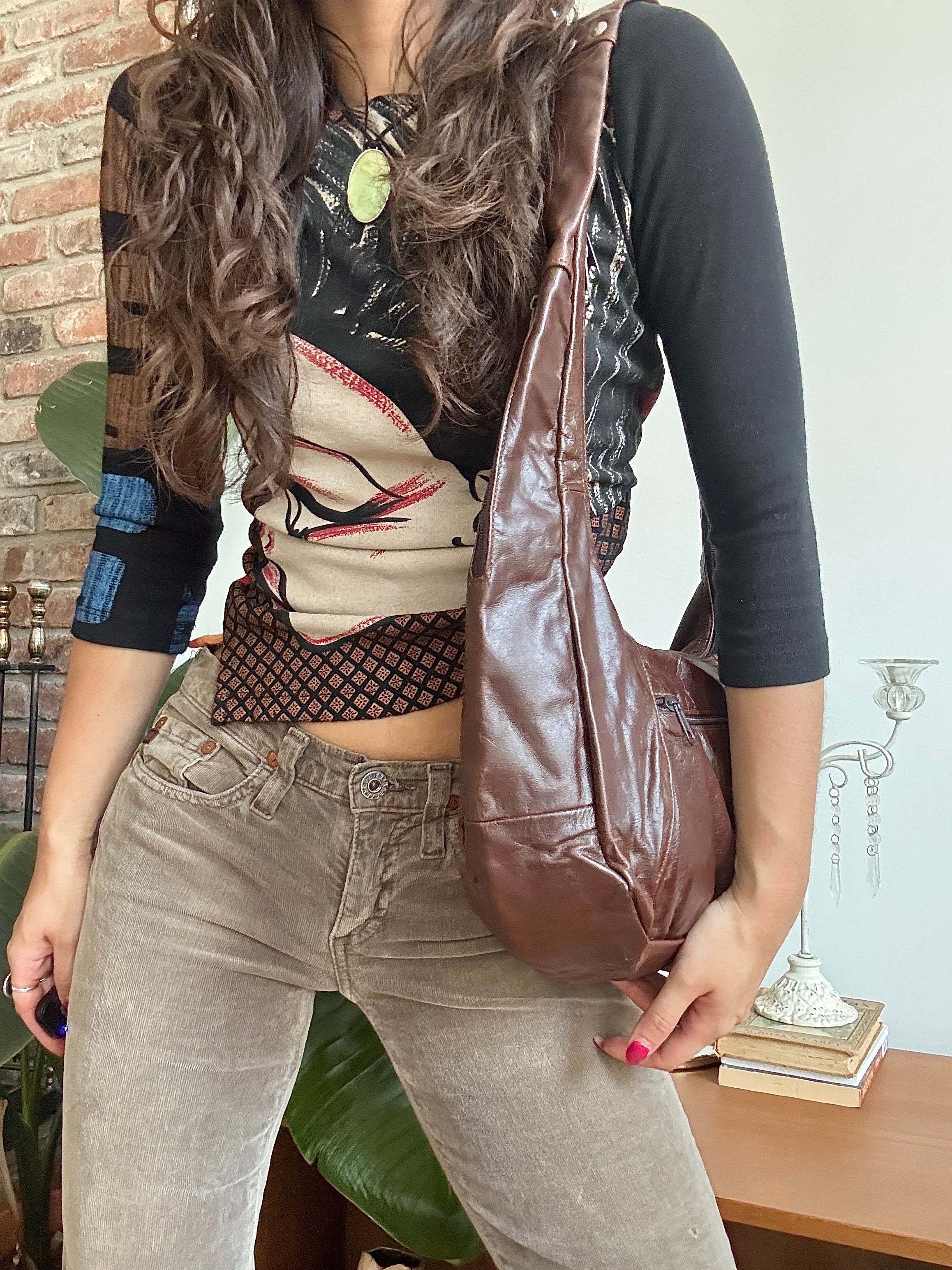 Vintage Y2K Espresso Everyday Leather Hobo