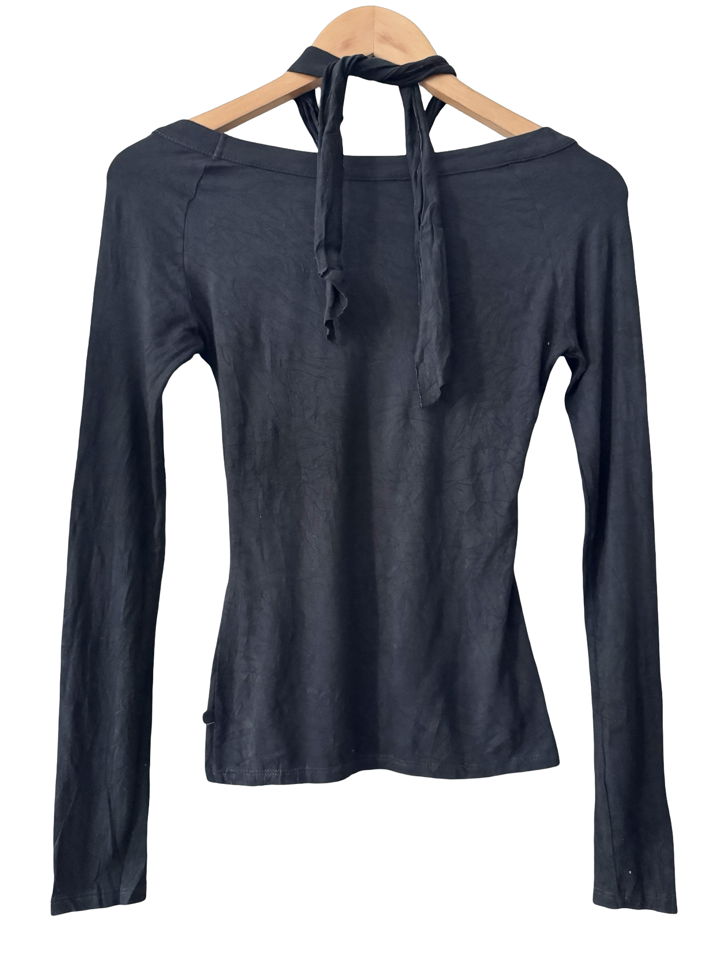 Vintage 90s Morgan De Toi Noir Halter Long Sleeve Top (S)