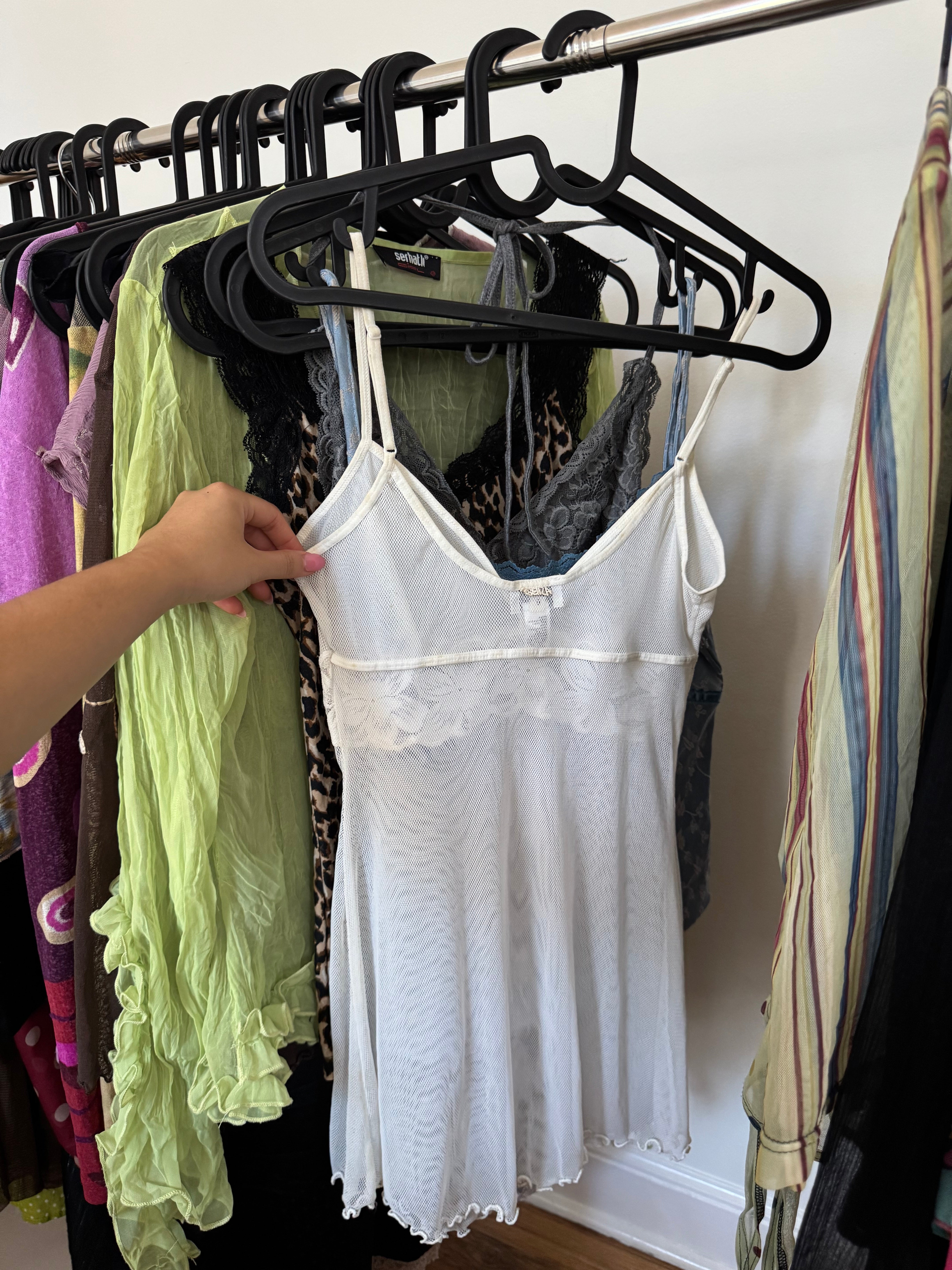 Vintage 90s Floral Mesh Gauzy Cami (S)