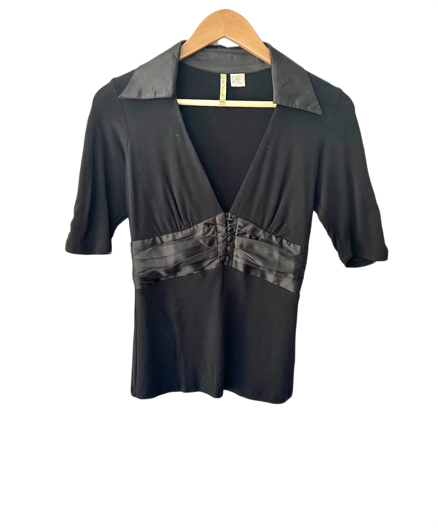 Vintage 90s Noir Satin Panel Top (M)
