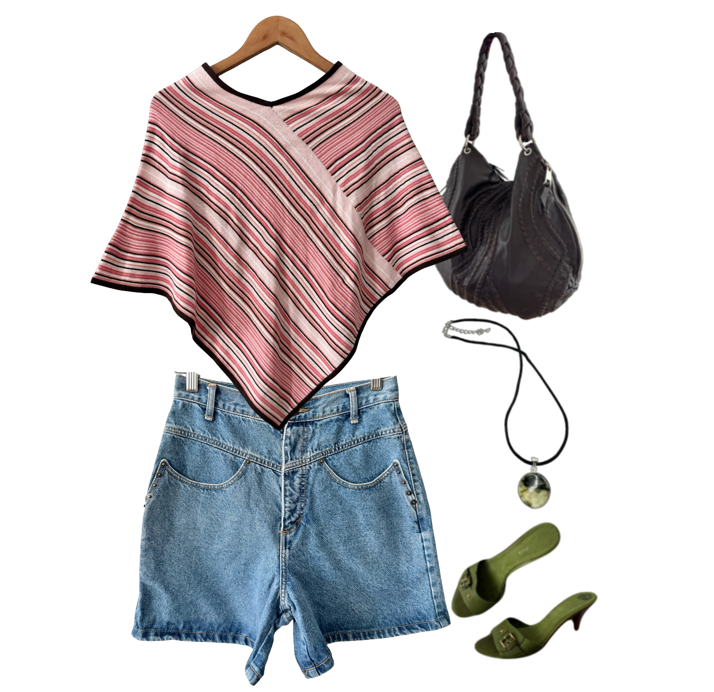 Vintage 90s No Problem High Waisted Denim Mom Shorts (S)