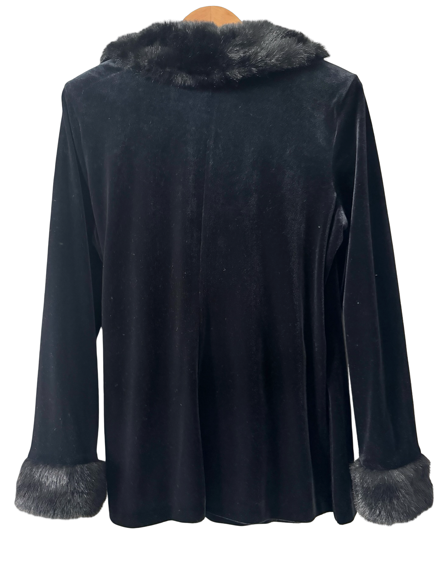 Vintage 80s Midnight Velvet Faux Fur Trim Jacket (M/L)