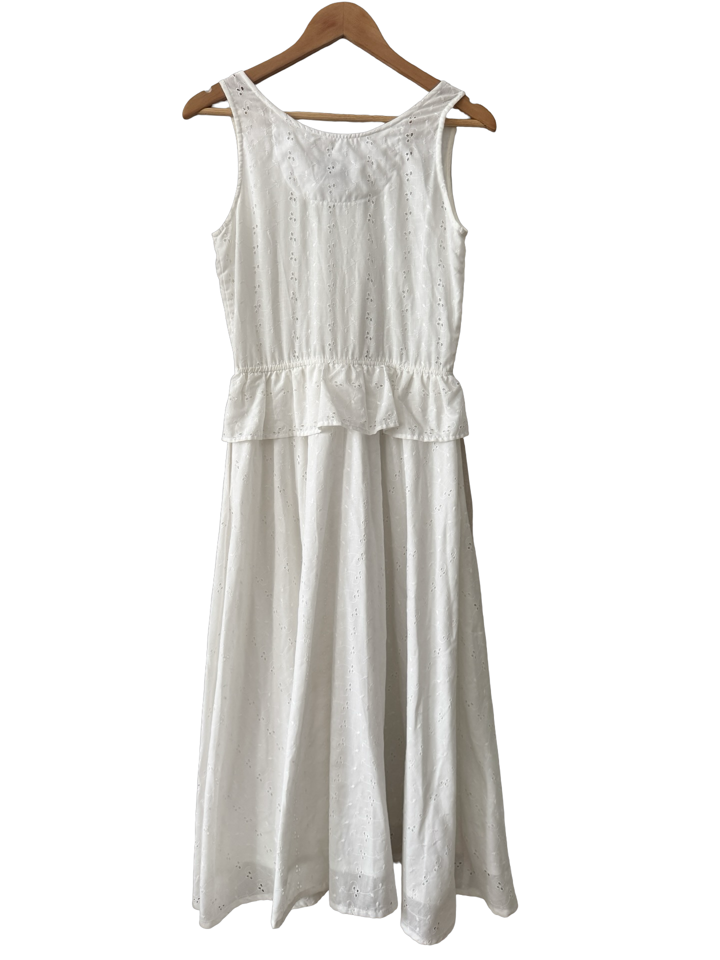 Vintage 90s Cotton Eyelet Prairie Dress (S/M)