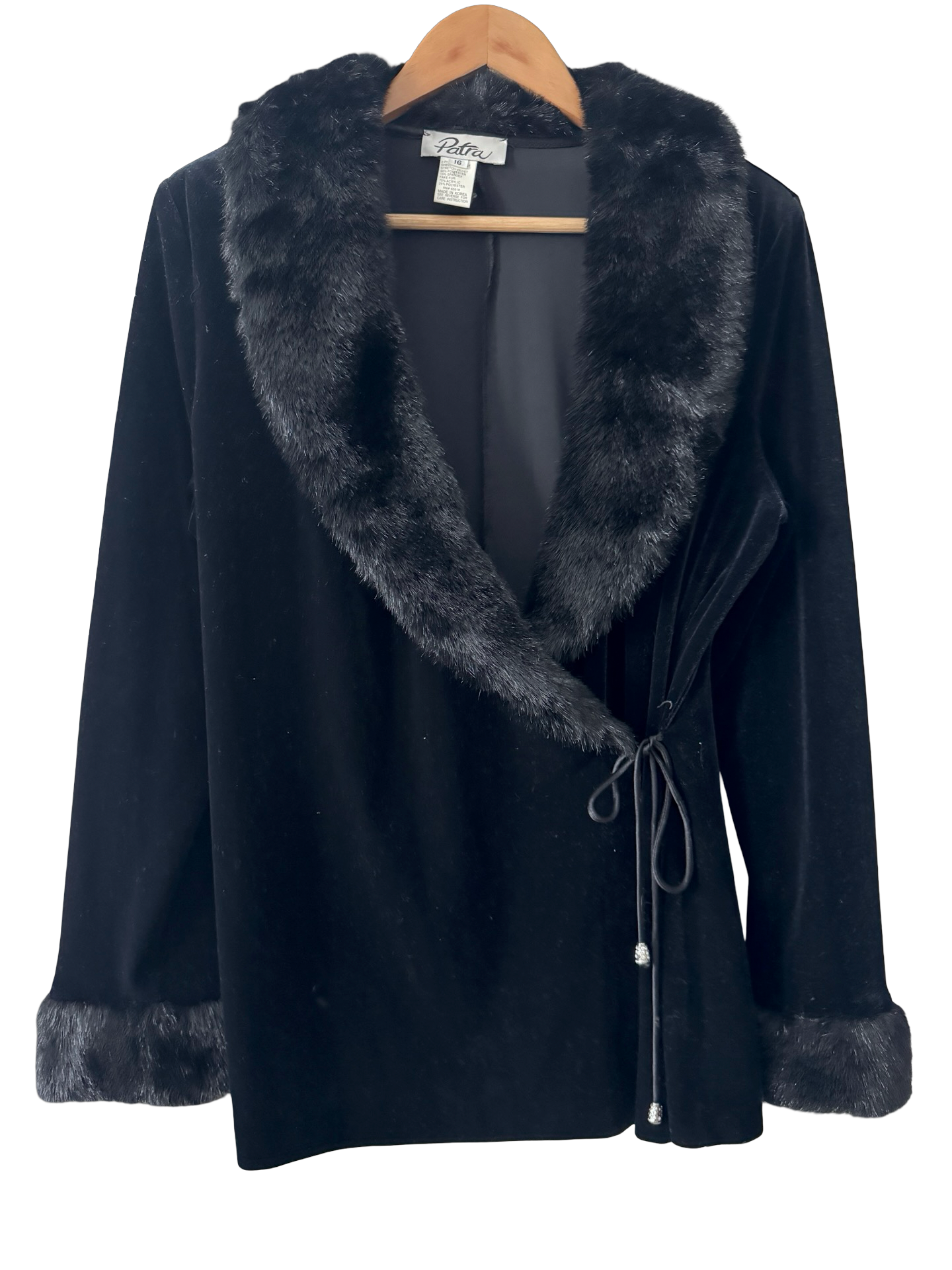 Vintage 80s Midnight Velvet Faux Fur Trim Jacket (M/L)