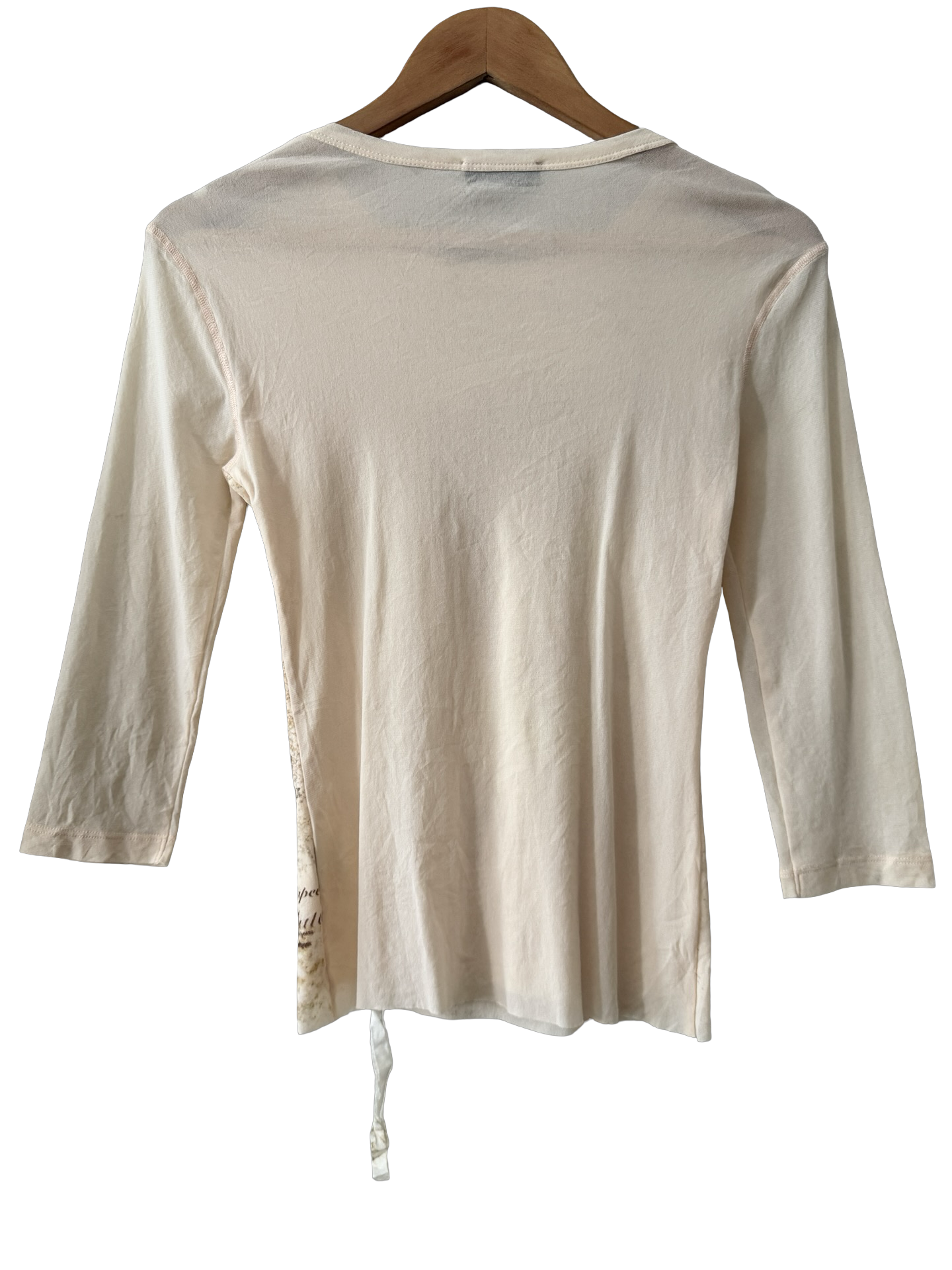 Vintage Y2K French Graphic Gauzy Top (S/M)