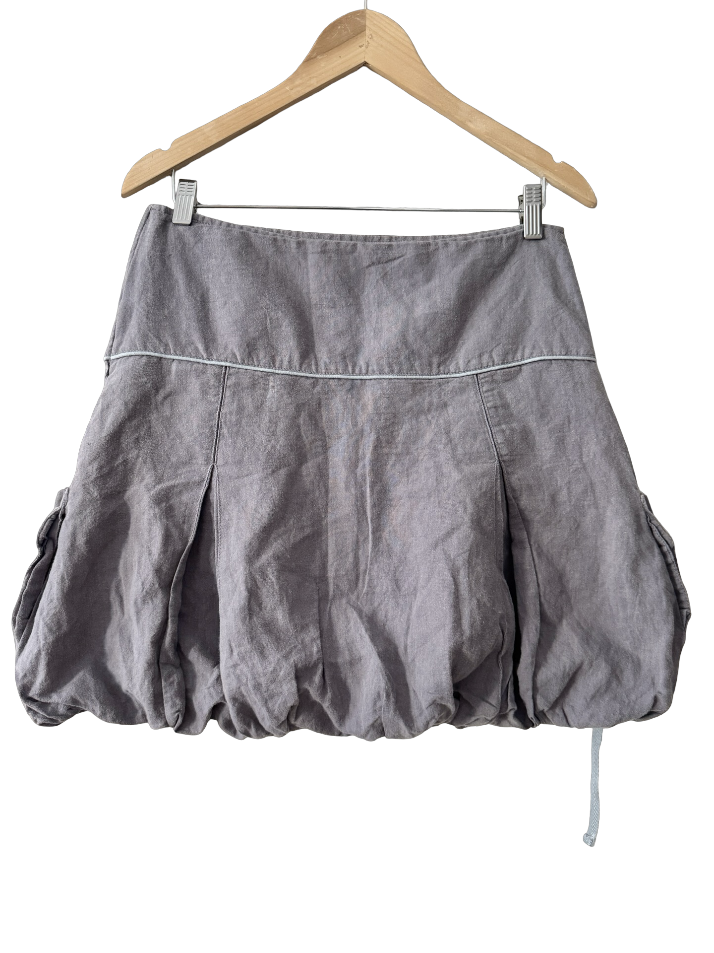 Vintage 90s French Storm Cloud Cargo Bubble Mini Skirt (M)