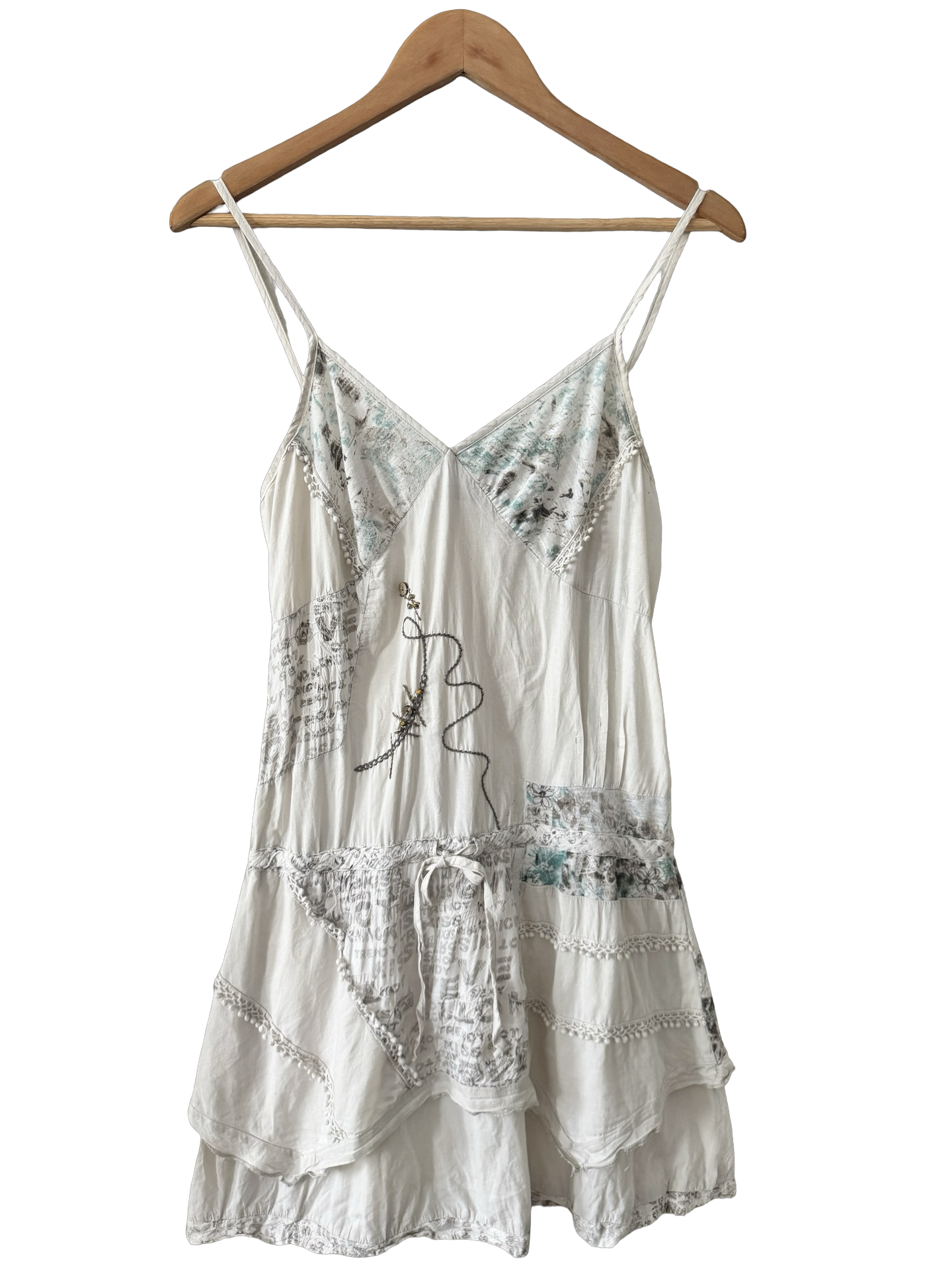 Vintage Y2K Indie Patchwork Midi Dress (M)