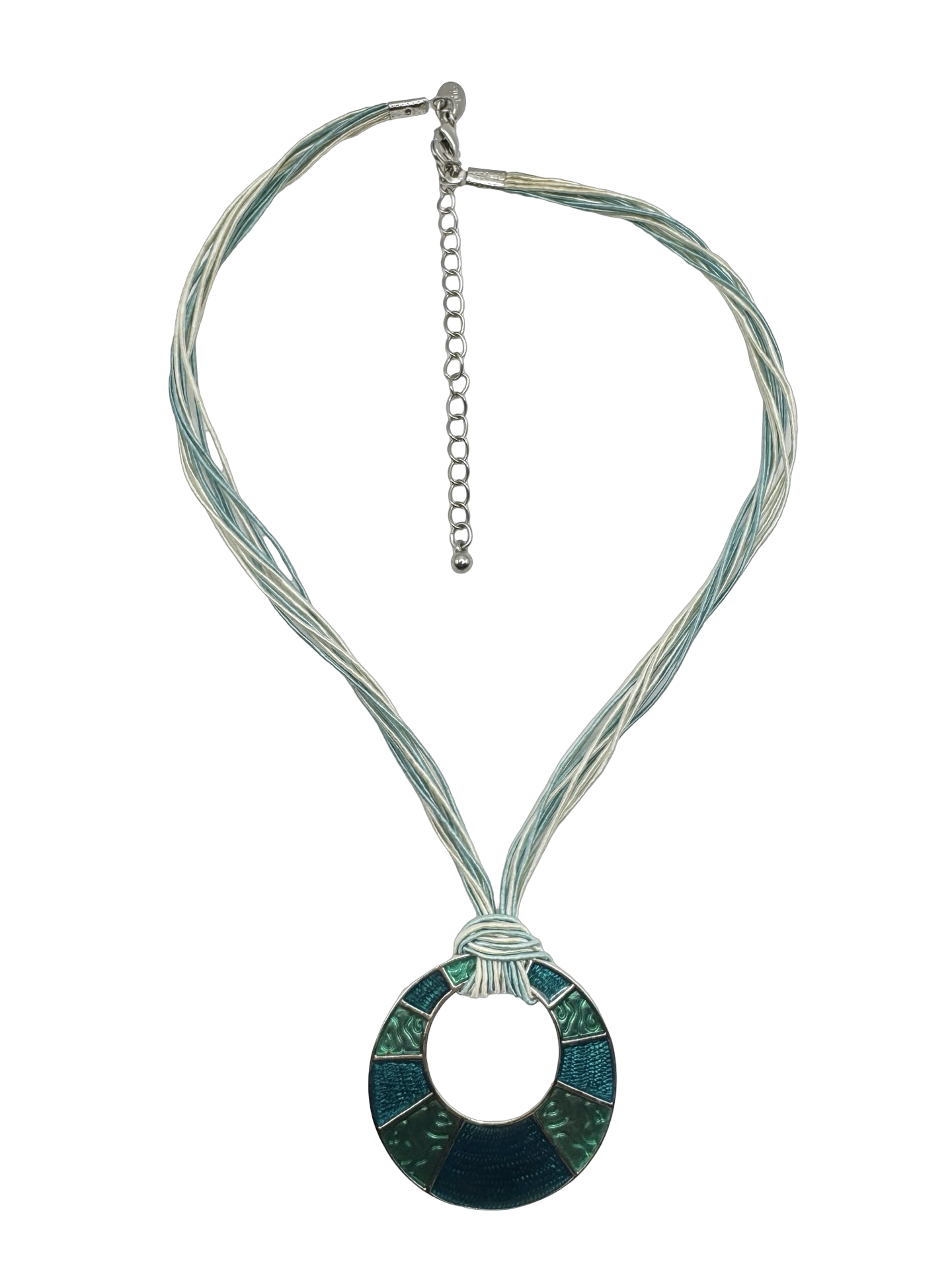 Vintage Y2K Sea Glass Mosaic Pendant Necklace