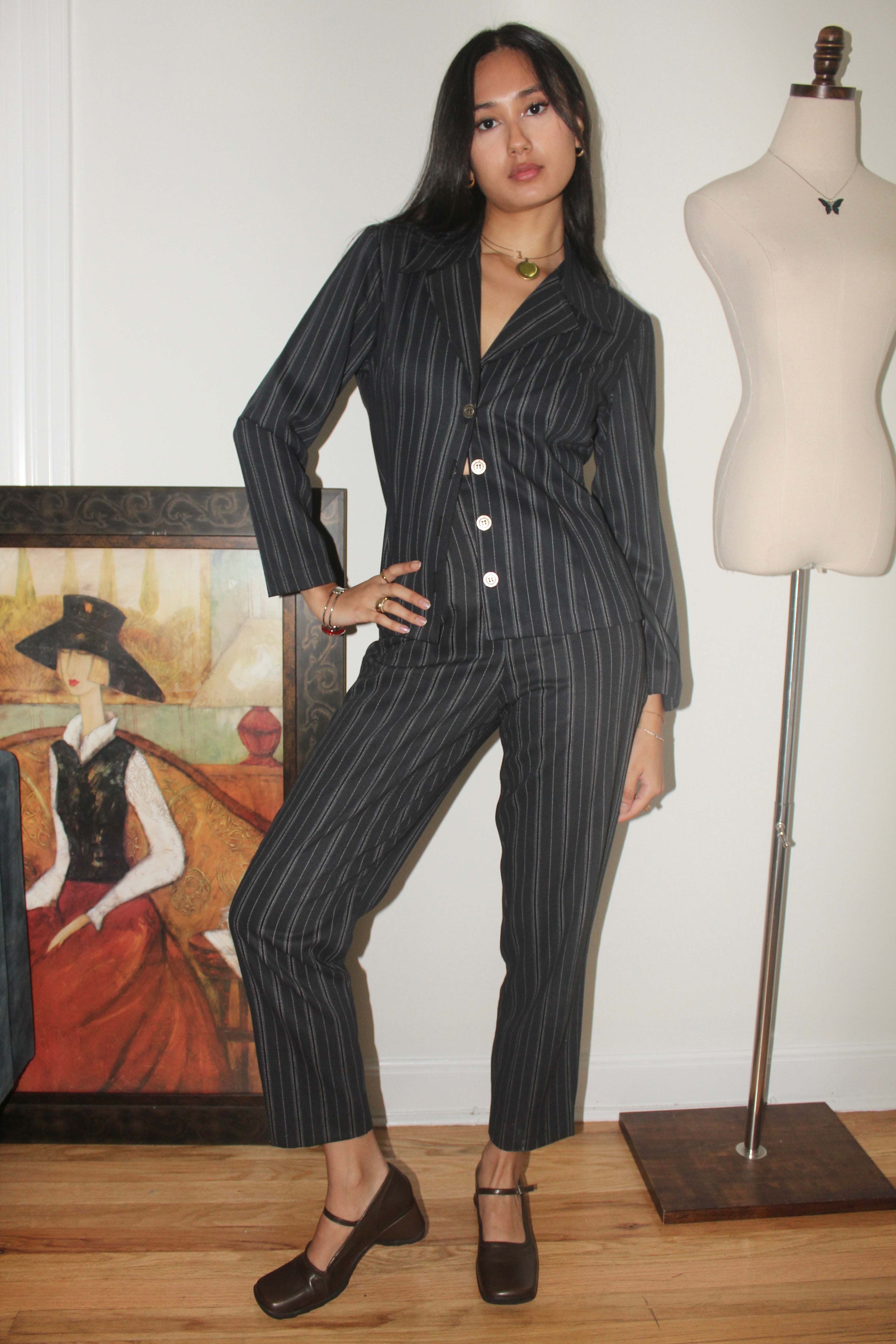 Vintage 90s Retro Striped Twin Set (S)