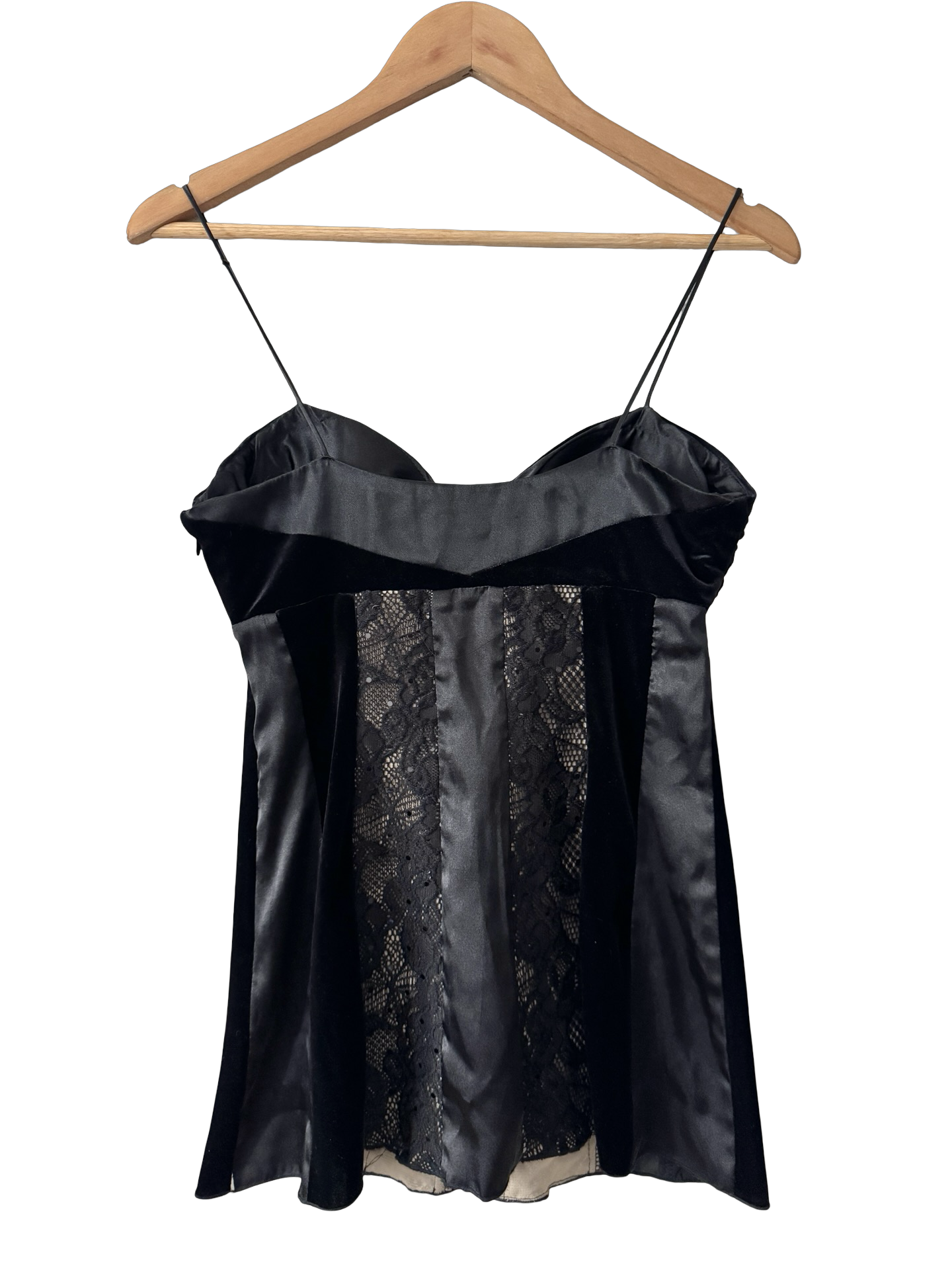 Vintage 90s Cache Midnight Velvet Lace Cami (S/M)