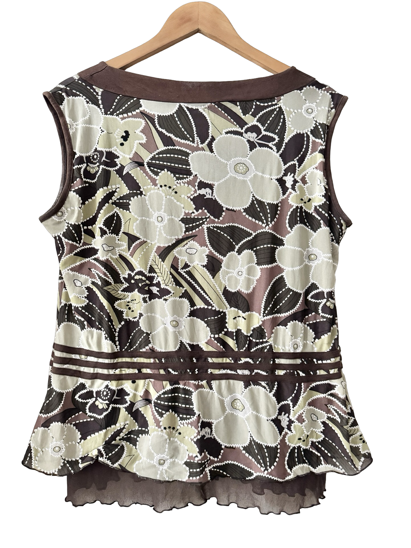 Vintage Y2K Sunday Market Floral Ring Top (XL)