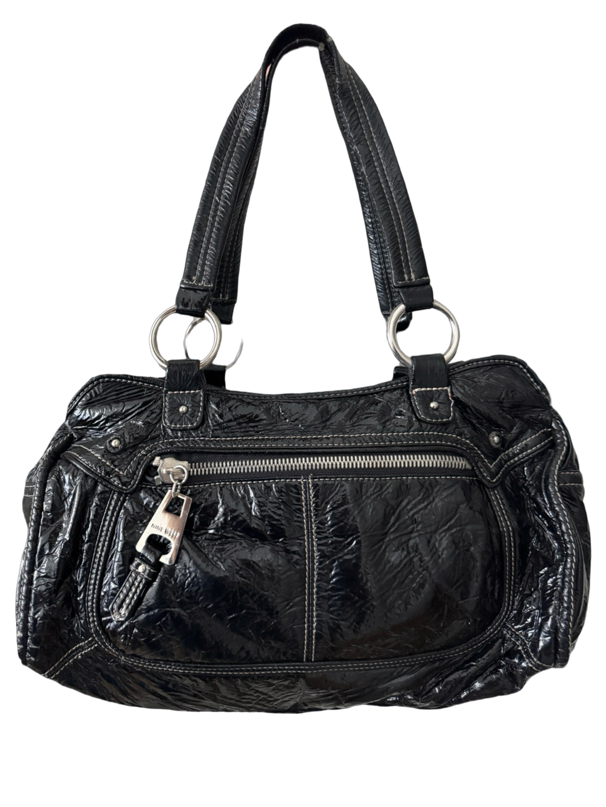 Vintage Y2K Nine West Midnight Patent Carryall