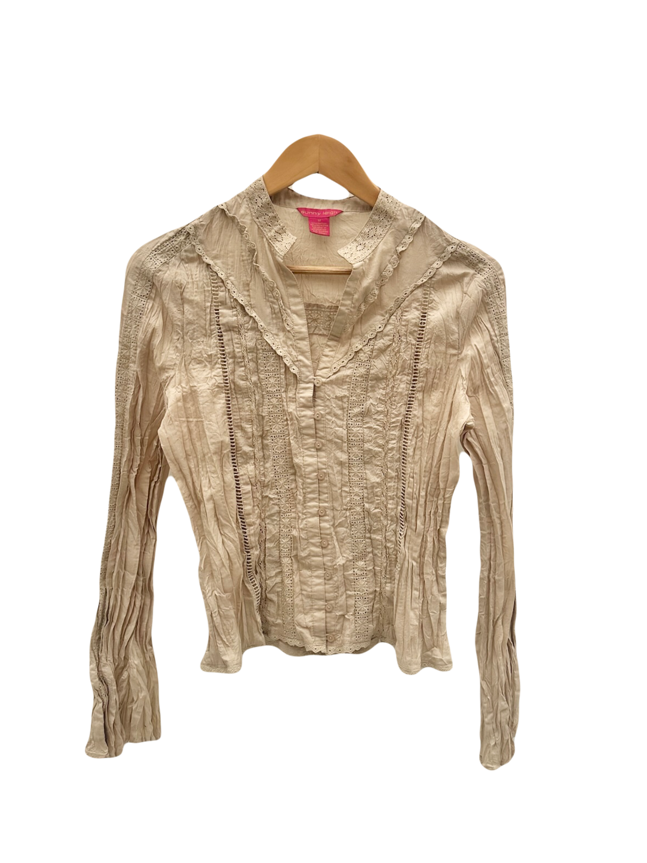 Vintage 90s Textured Cottagecore Blouse (M)