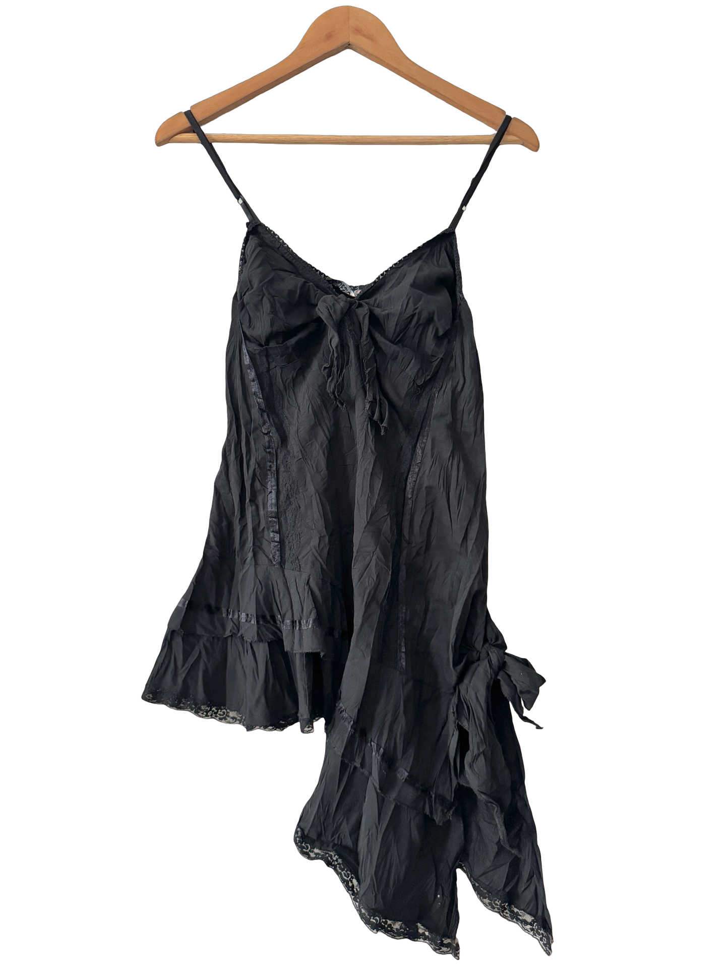 Vintage 90s Parisian Noir Cascade Asymmetrical Top (S/M)