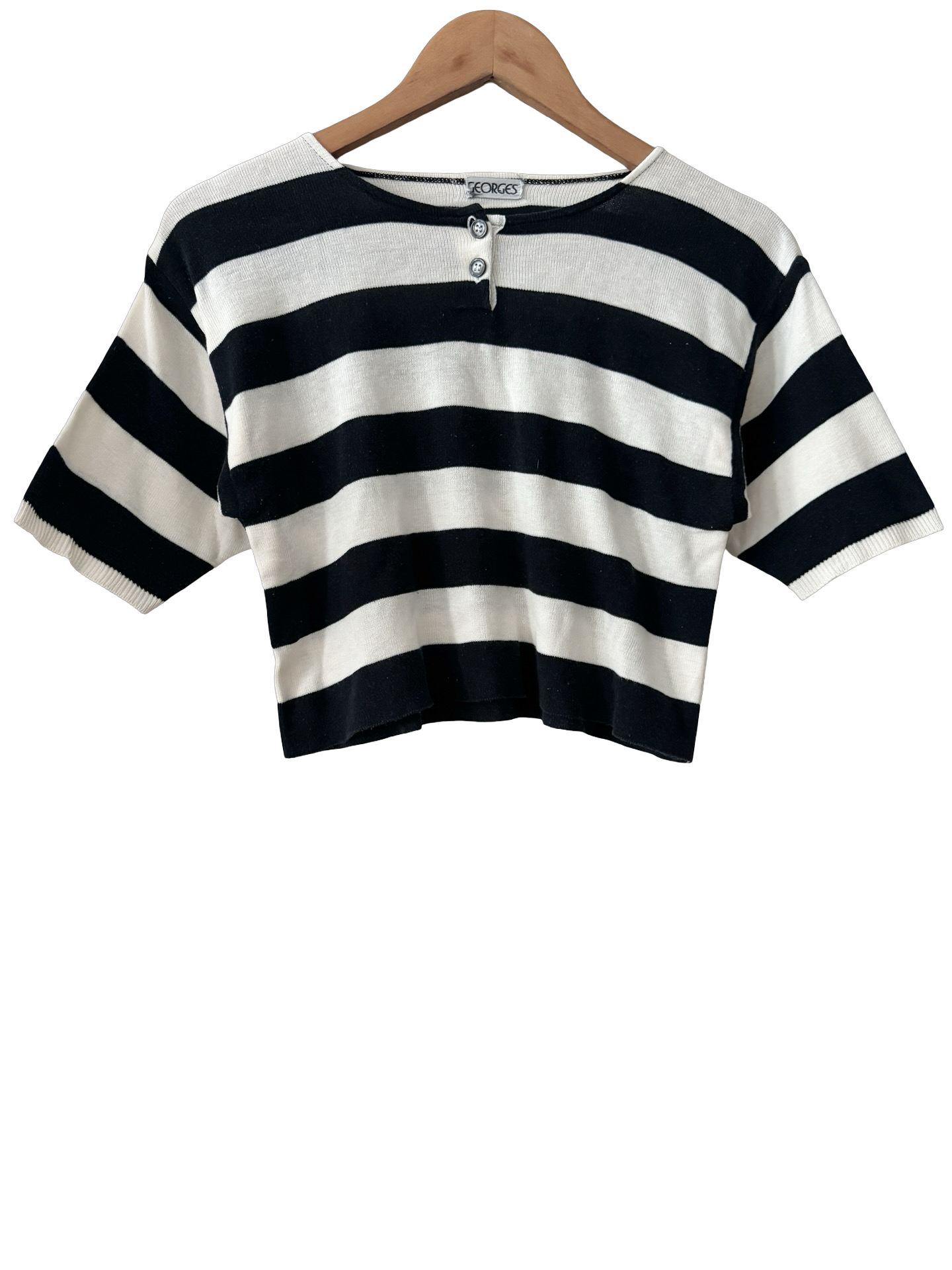 Vintage 90s Cotton Cropped Knit Top (S)