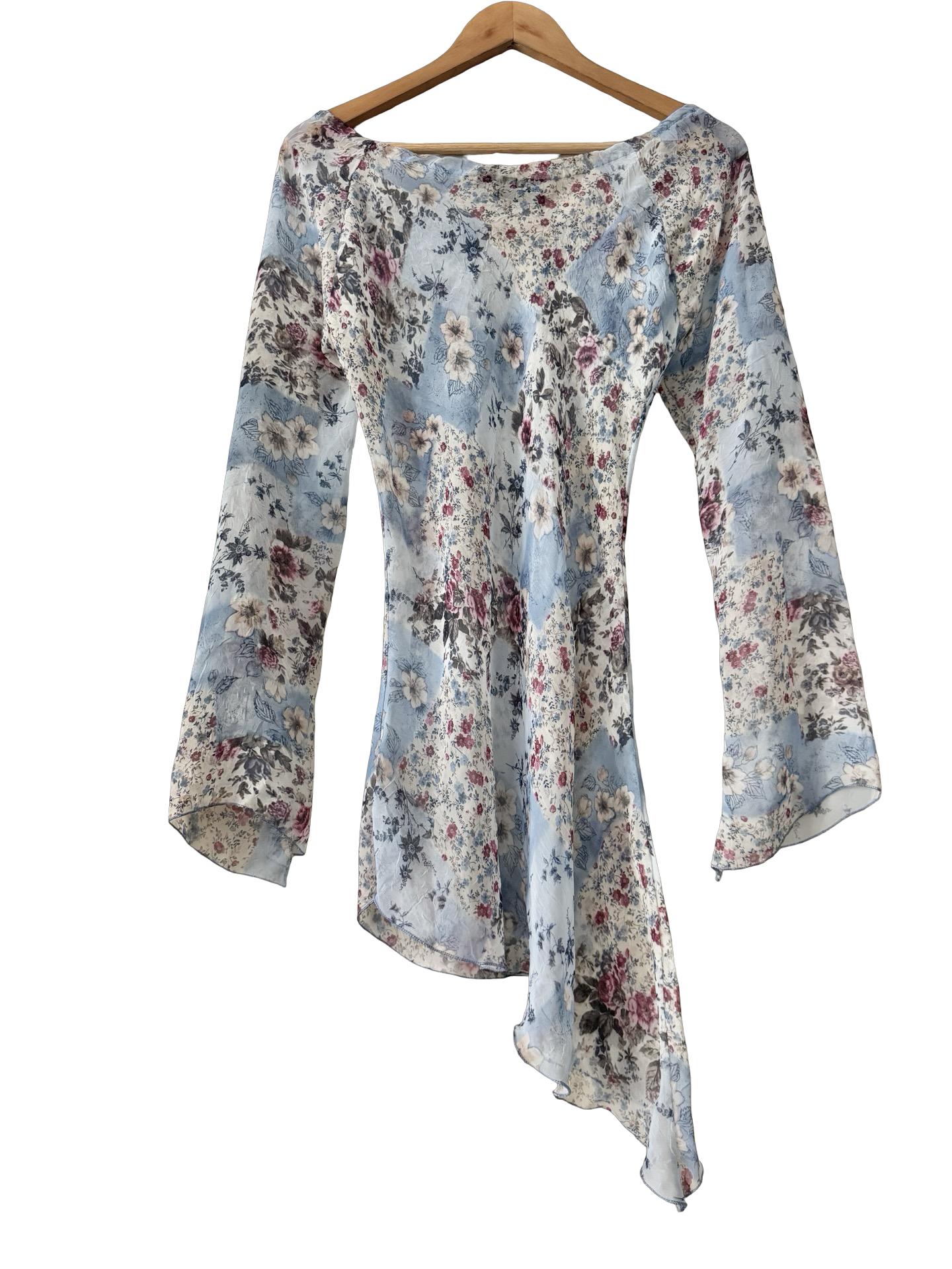 Vintage Y2K Bluebell Romance Handkerchief Top (S-M)