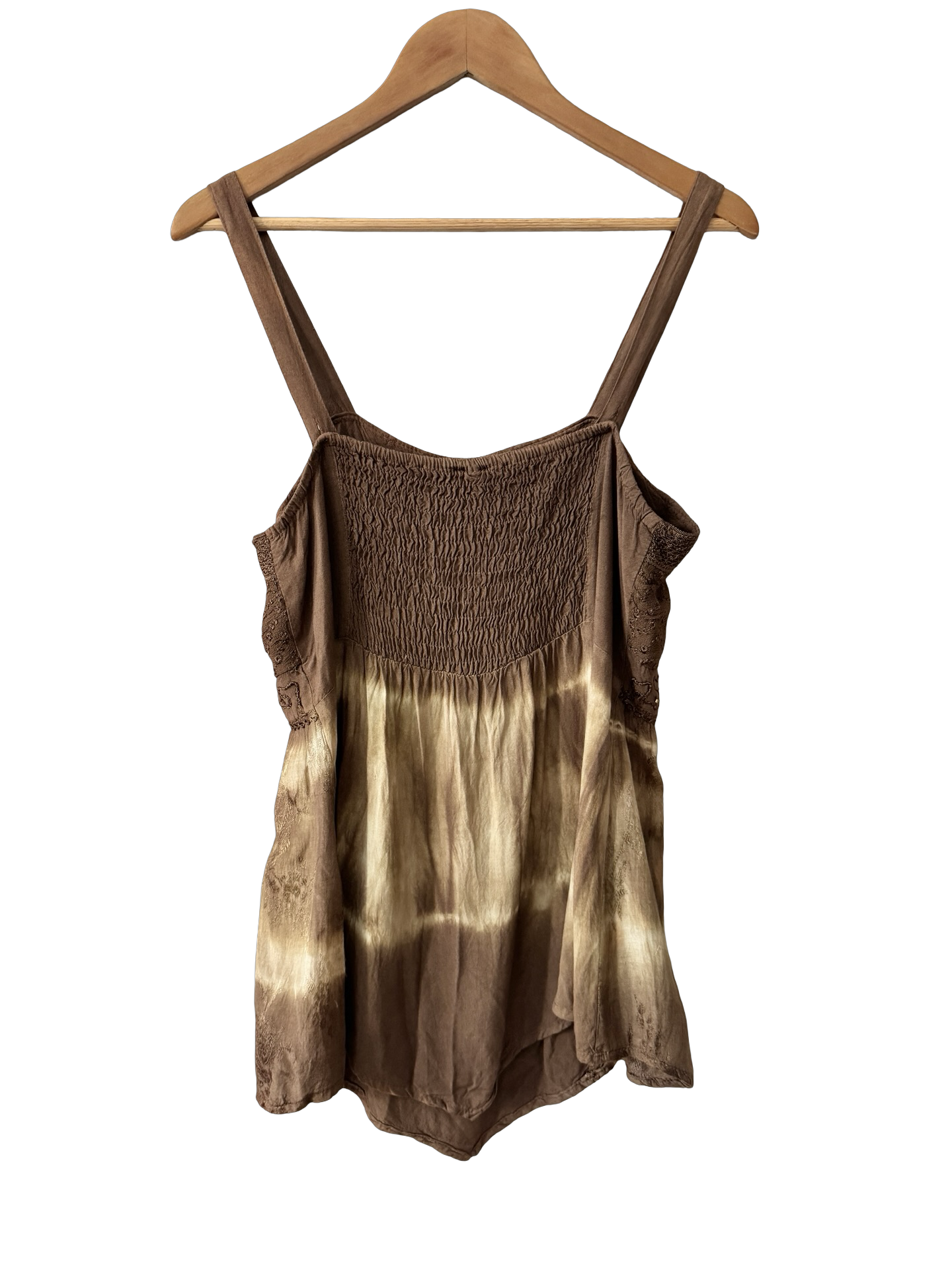 Vintage Y2K Chocolate Boho Embroidered Tank (M/L)