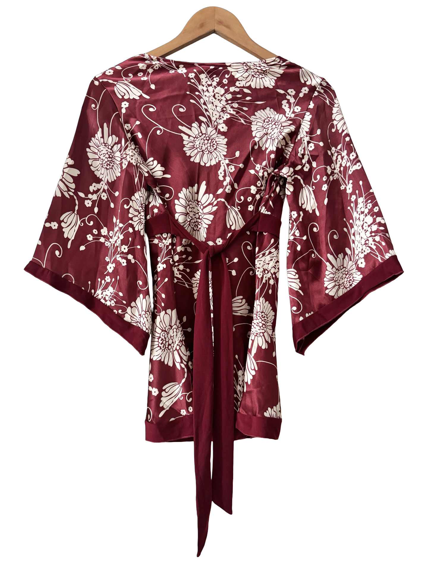 Vintage 90s Kimono Cherry Bomb Tie-Back Top (M)