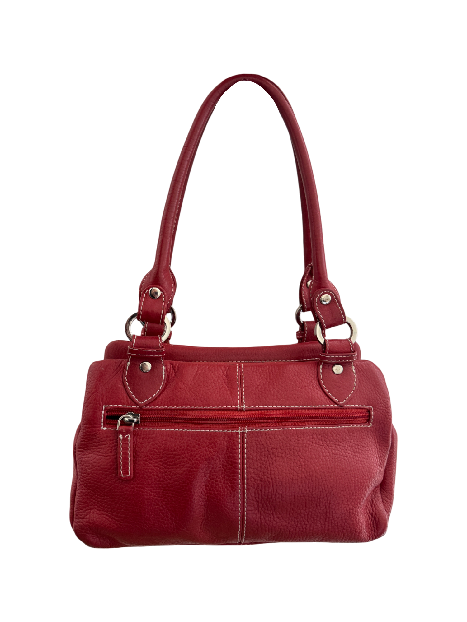 Vintage 90s Cherry Red Soft Leather Shoulder Bag
