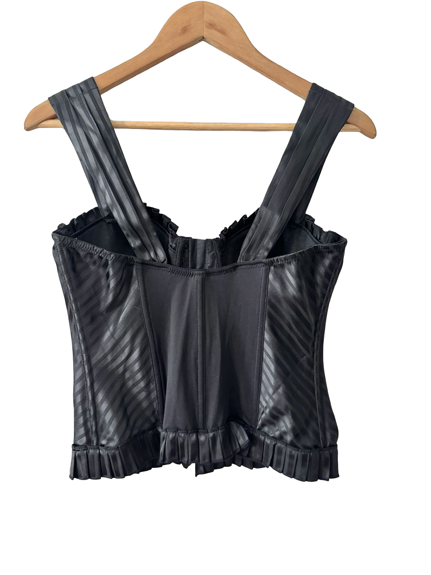 Vintage 90s Noir Satin Bustier Corset Top (M)