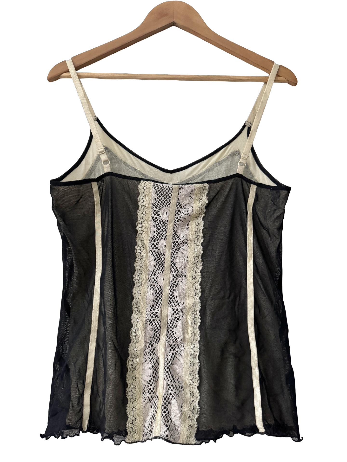 Vintage Y2K French Kiss Lace Corset Cami (L)