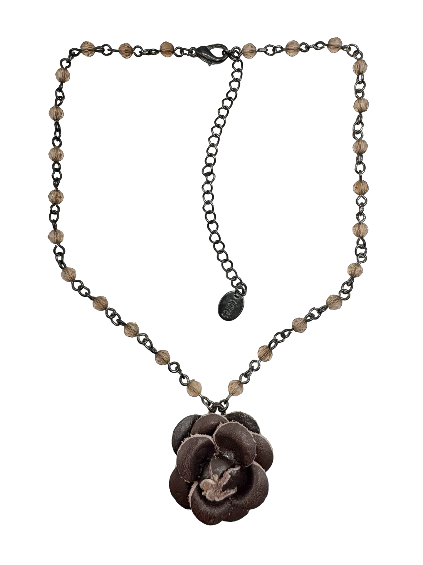 Vintage Y2K Chocolate Flower Pendant Necklace