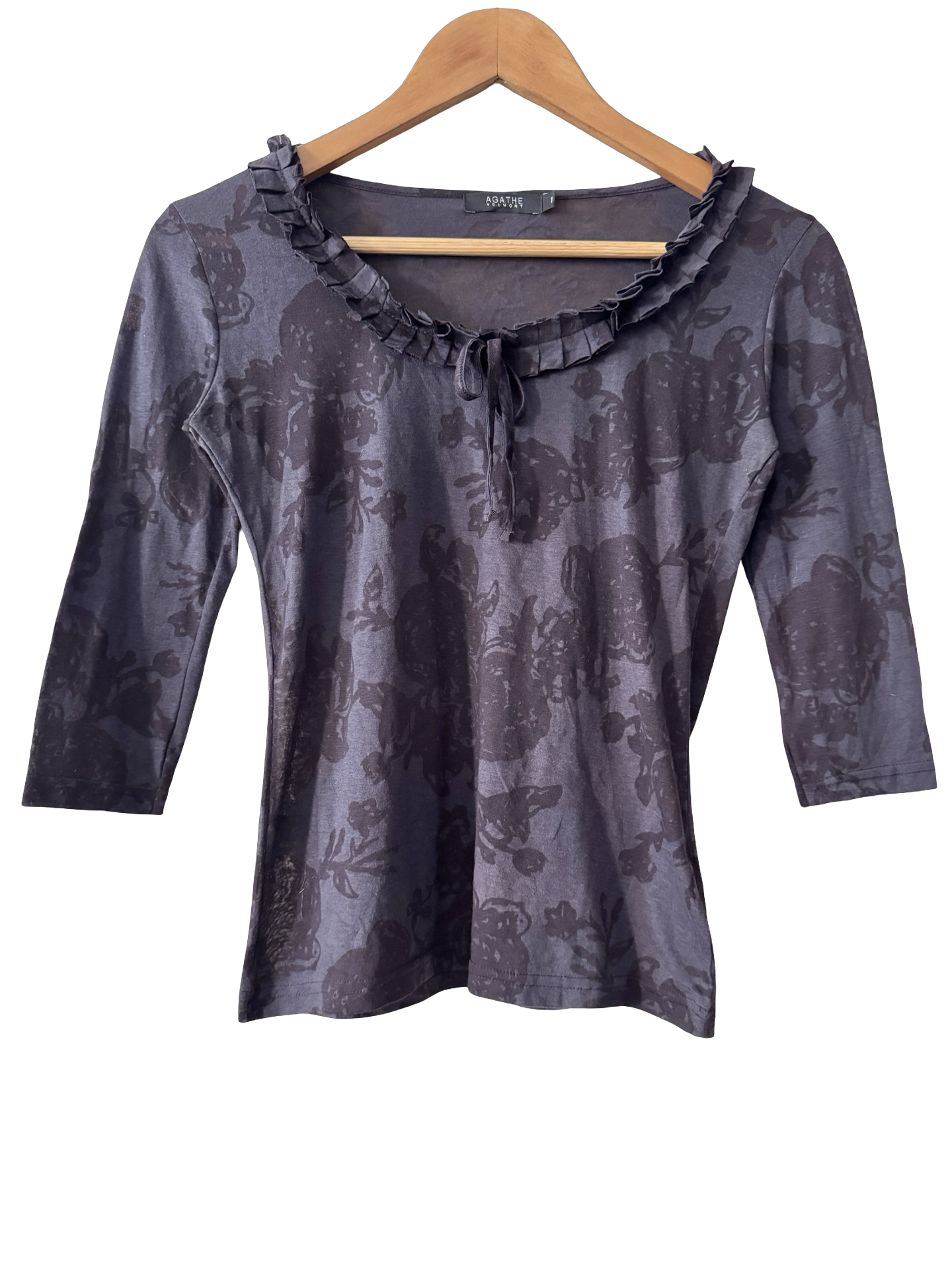 Vintage Y2K French Faded Violet Secret Garden Top (S/M)