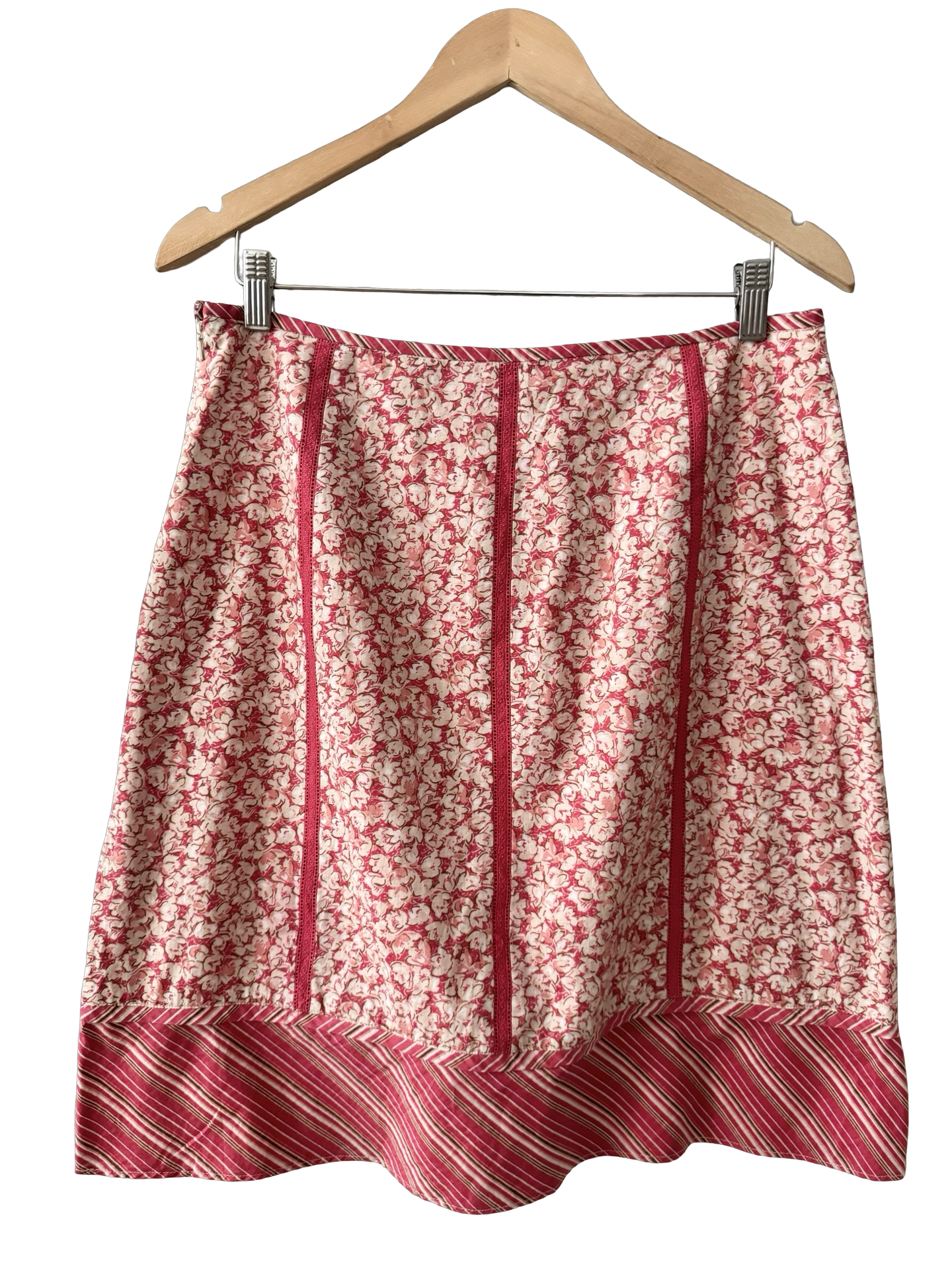 Vintage 90s Context Mixed Print Midi Skirt (M)