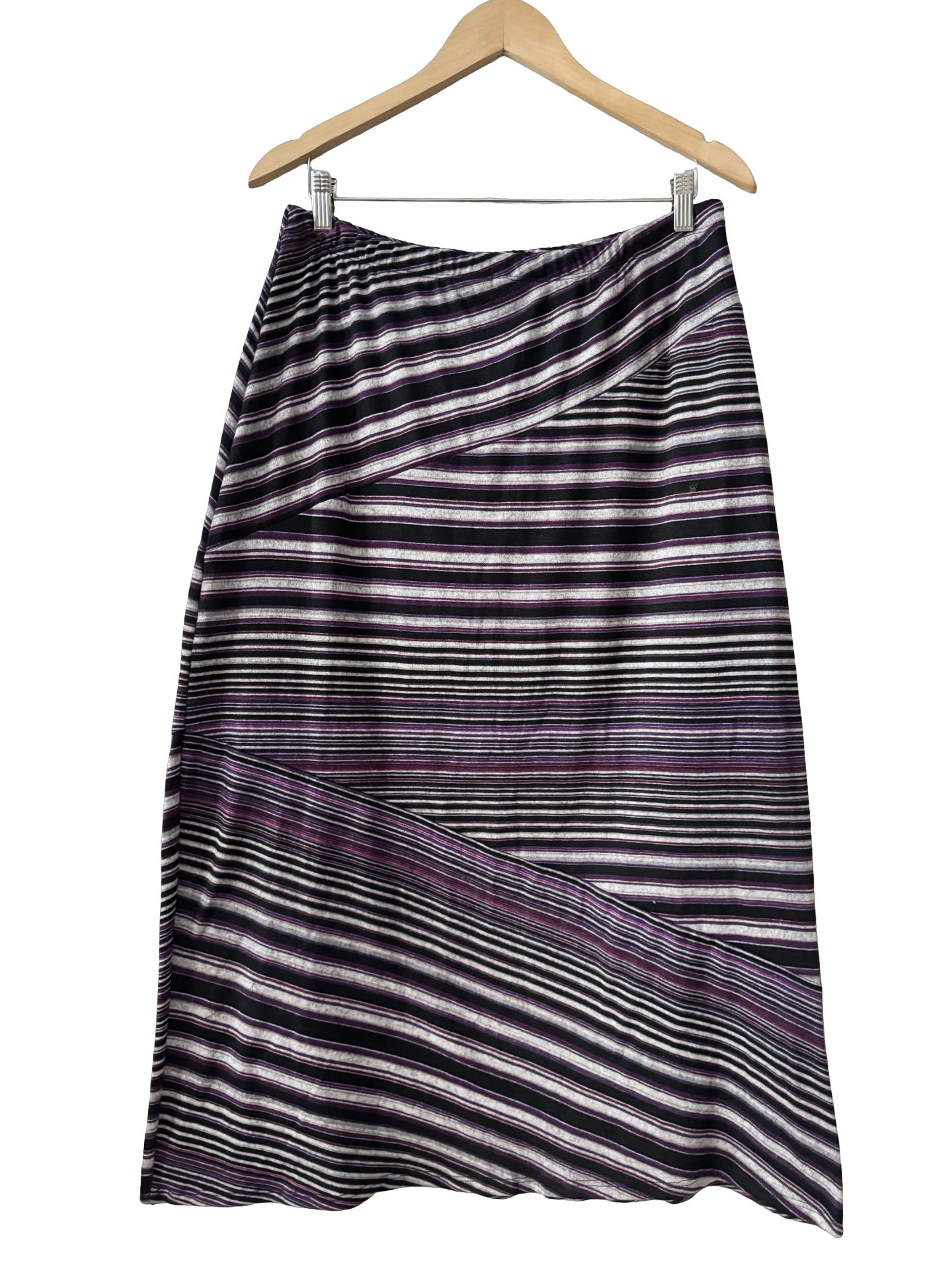 Vintage Y2K City Stripe Longline Skirt (L)