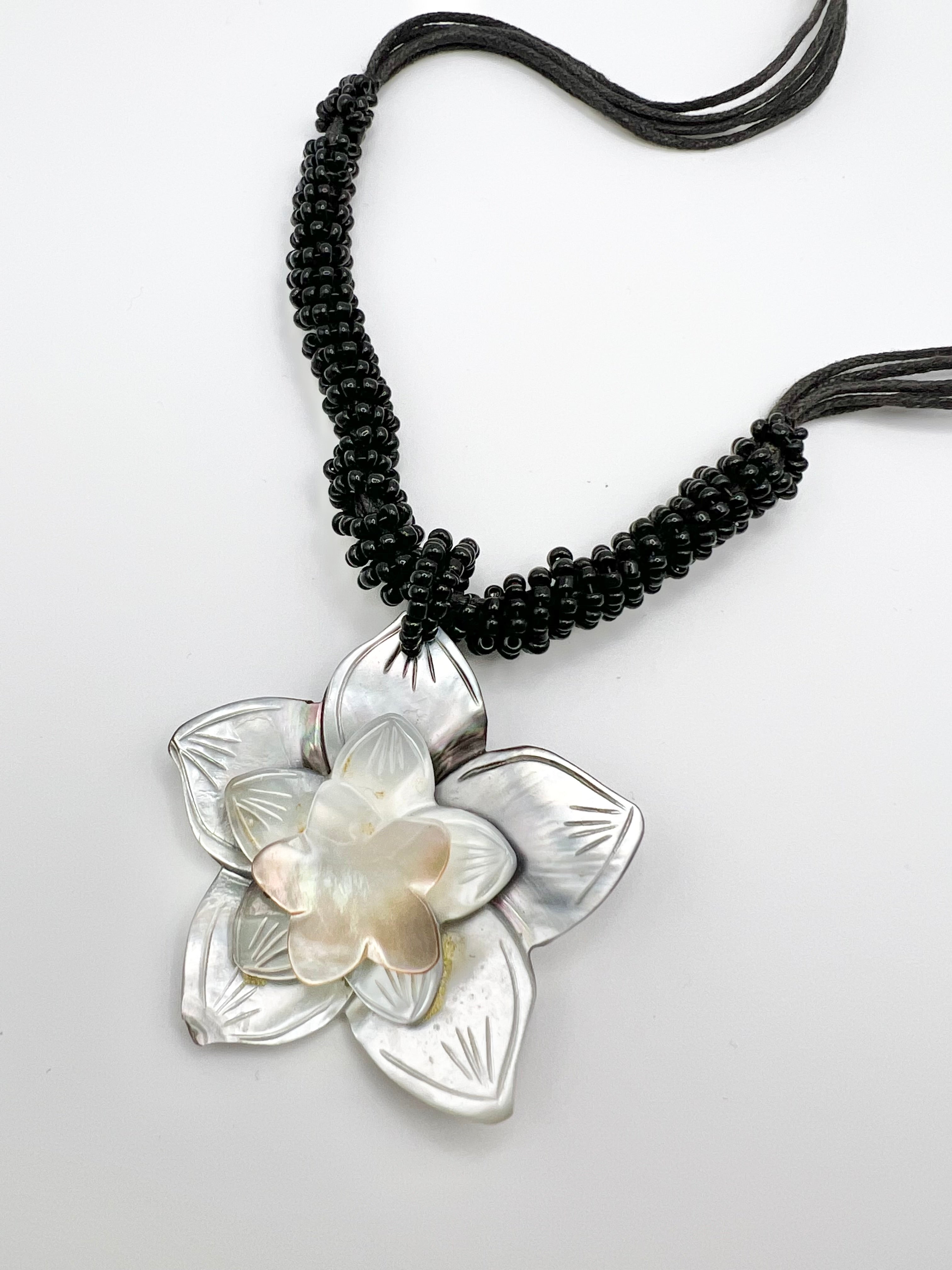 Large Floral Pendant Necklace